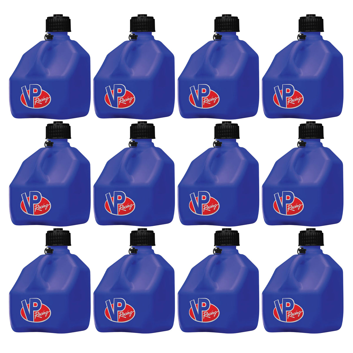 VP Racing 3 Gal Square Portable Liquid Container Utility Jug, Blue (12 Pk)