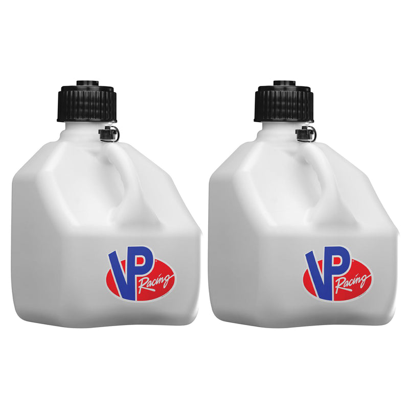VP Racing 3 Gal Square Portable Liquid Container Utility Jug, White (2 Pk)