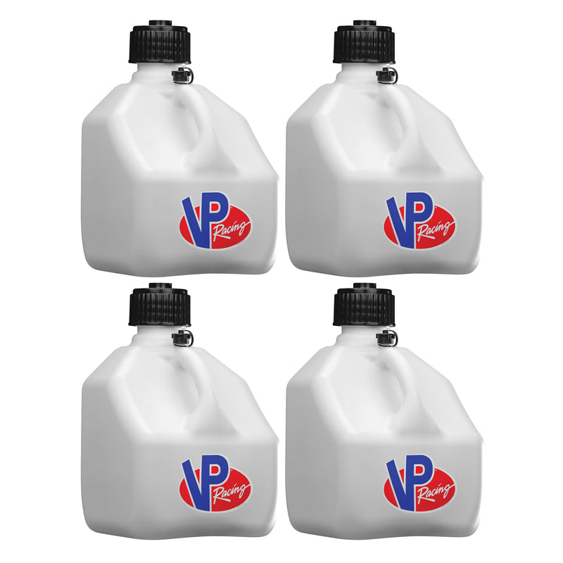VP Racing 3 Gal Square Portable Liquid Container Utility Jug, White (4 Pk)