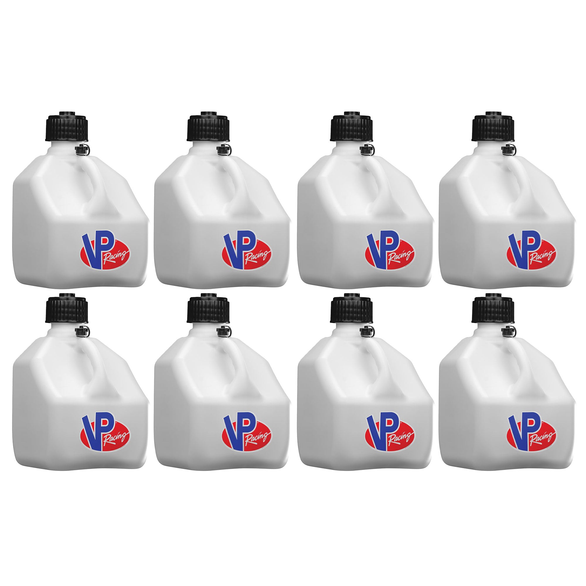VP Racing 3 Gal Square Portable Liquid Container Utility Jug, White (8 Pk) - VMInnovations