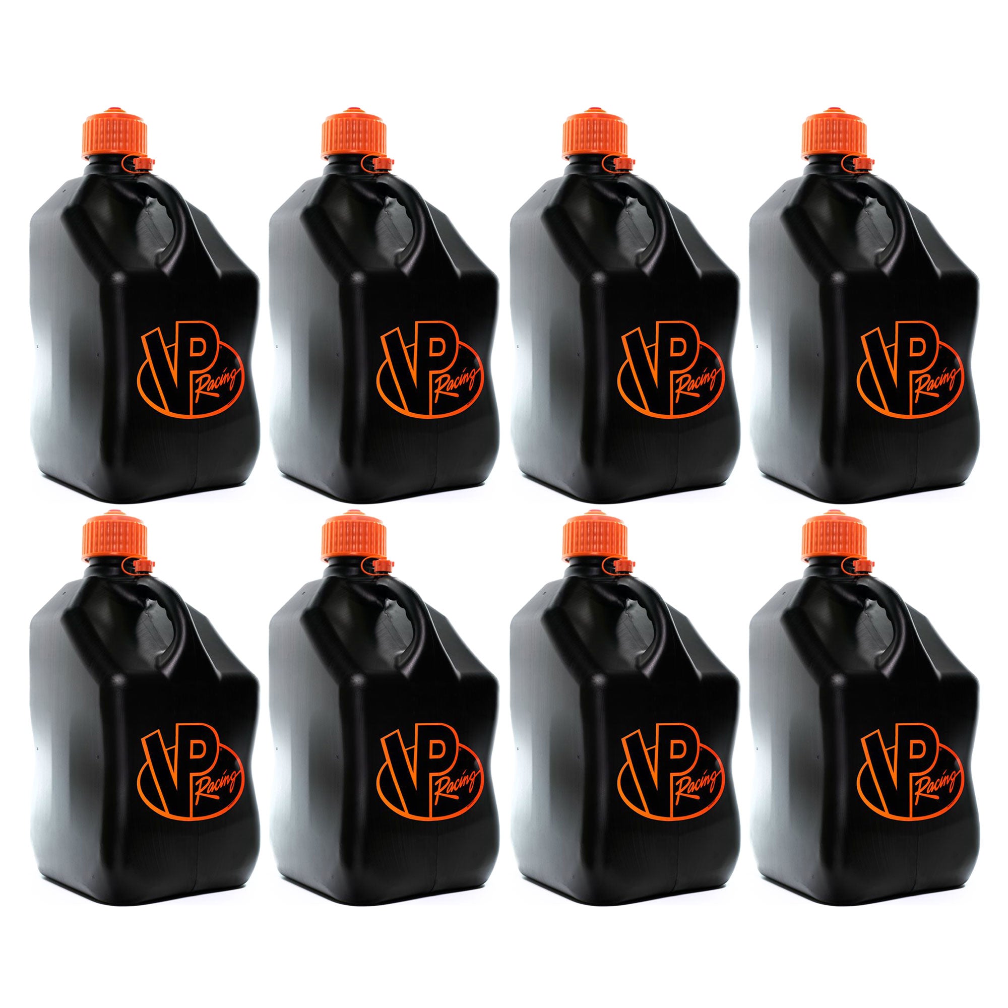 VP Racing 5.5 Gal Motorsport Racing Utility Jug, Black and Orange (8 Pack)