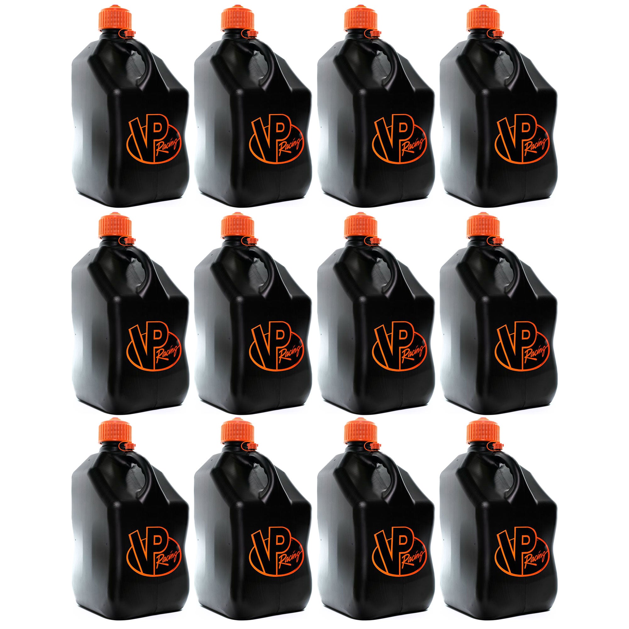 VP Racing 5.5 Gal Motorsport Racing Utility Jug, Black and Orange (12 Pack)