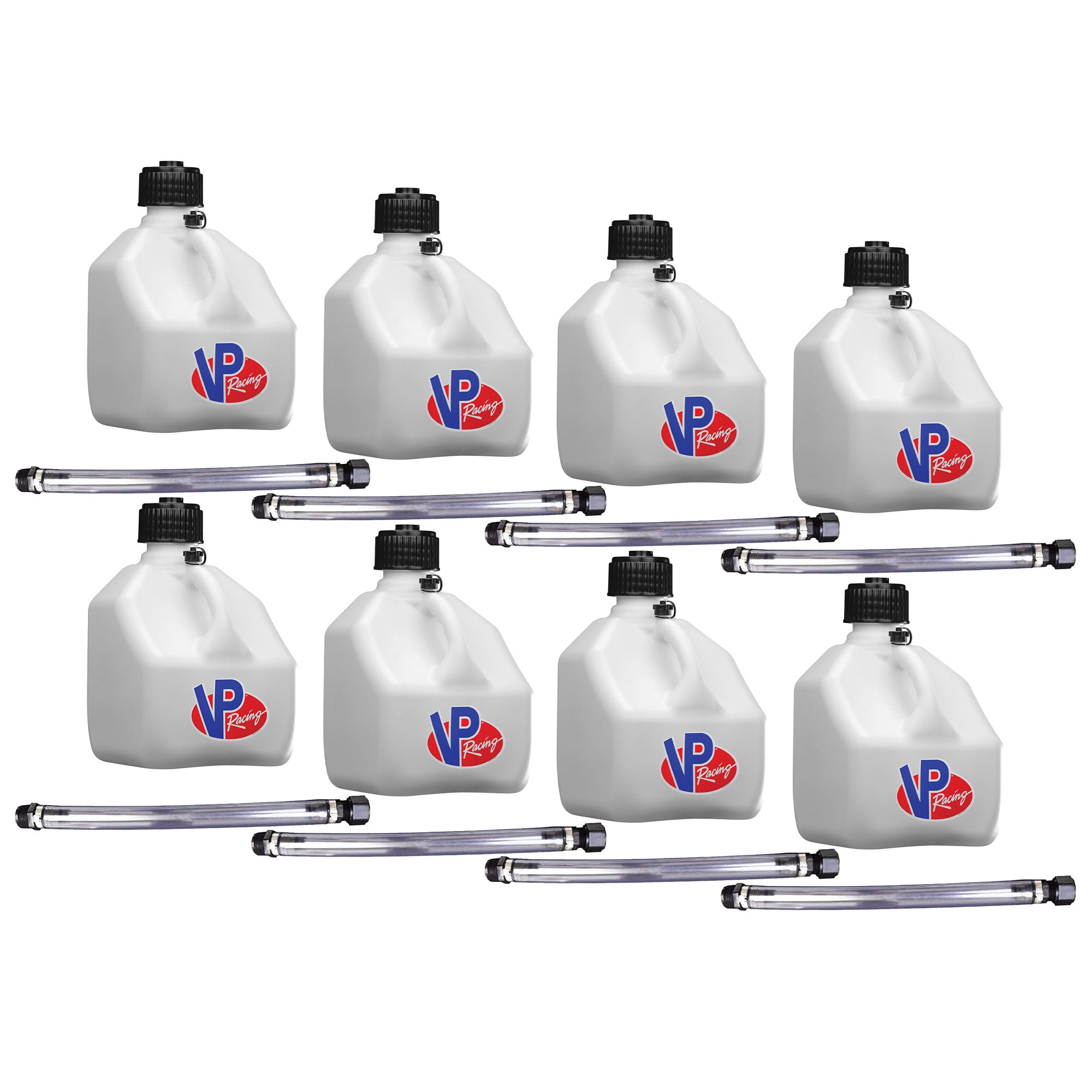 VP Racing 3 Gal Portable Liquid Container Utility Jug, White 8 Pack - VMInnovations