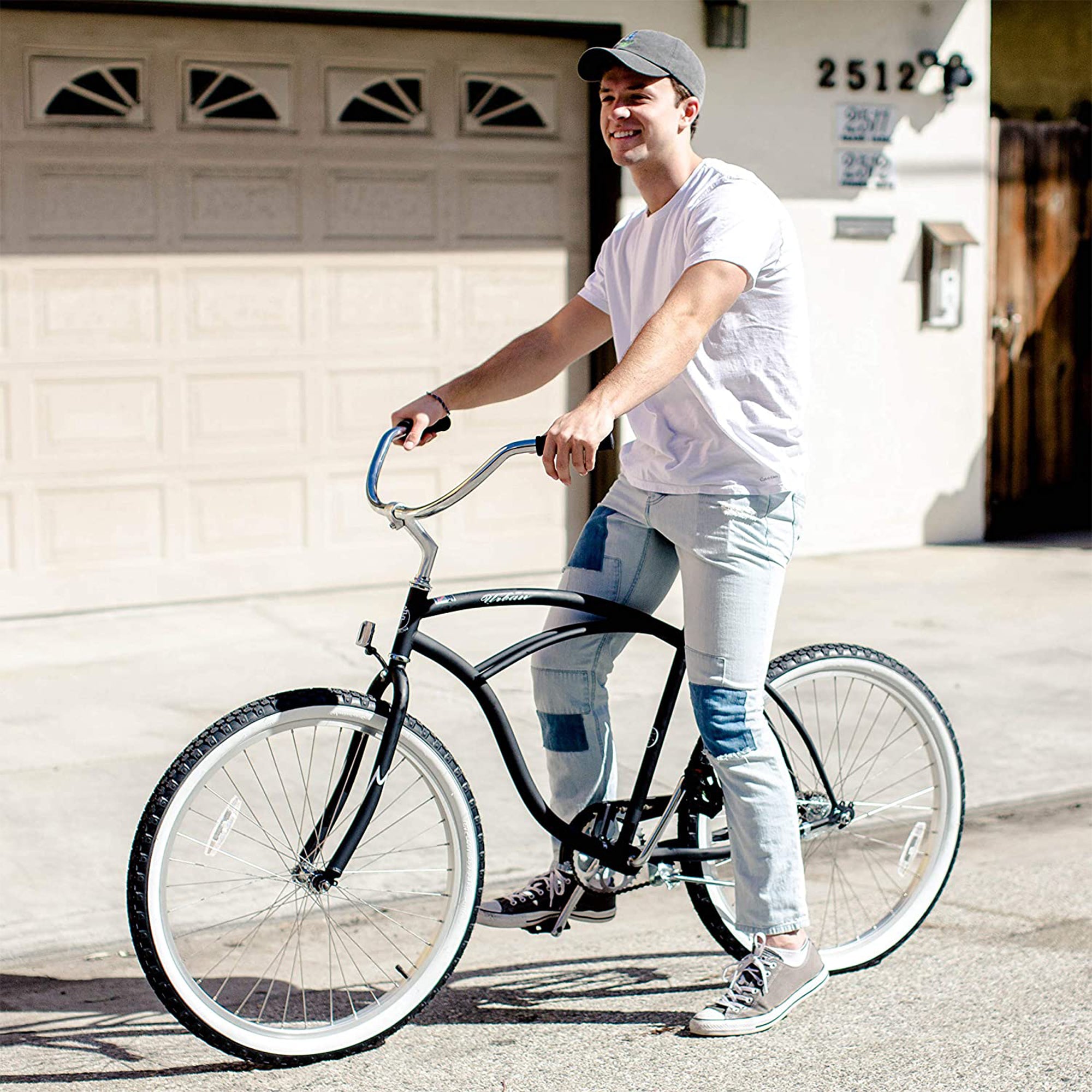 Firmstrong Urban Man Single Speed Mens 26 Inch Beach Cruiser Bicycle, Matte Blue