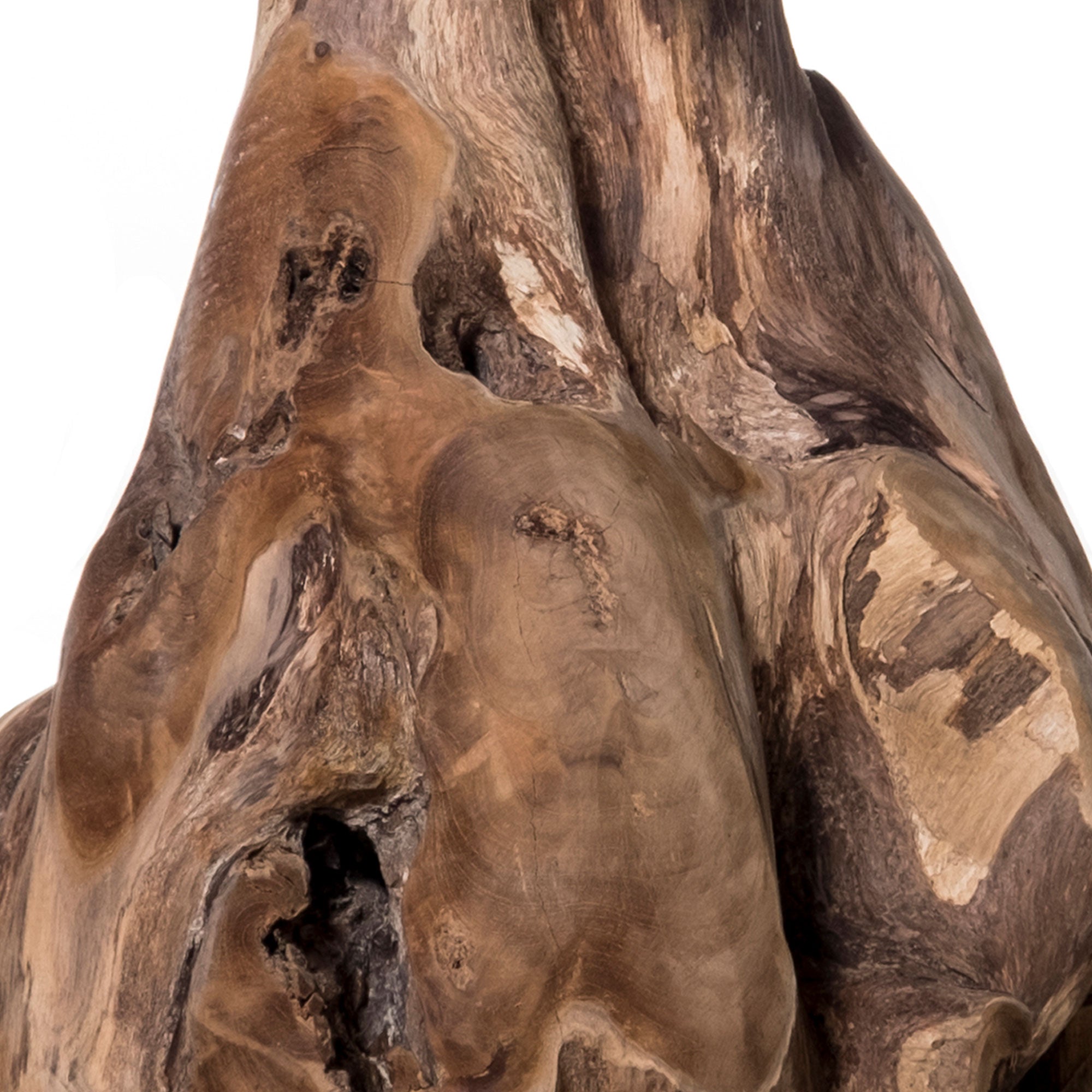 StyleCraft Home Collection Jakarta Live Edge and Trunk Natural Teak Accent Stool