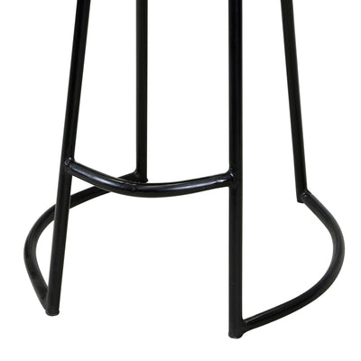 Counter Stool with Acacia Seat and Wrought Iron Base (Open Box)
