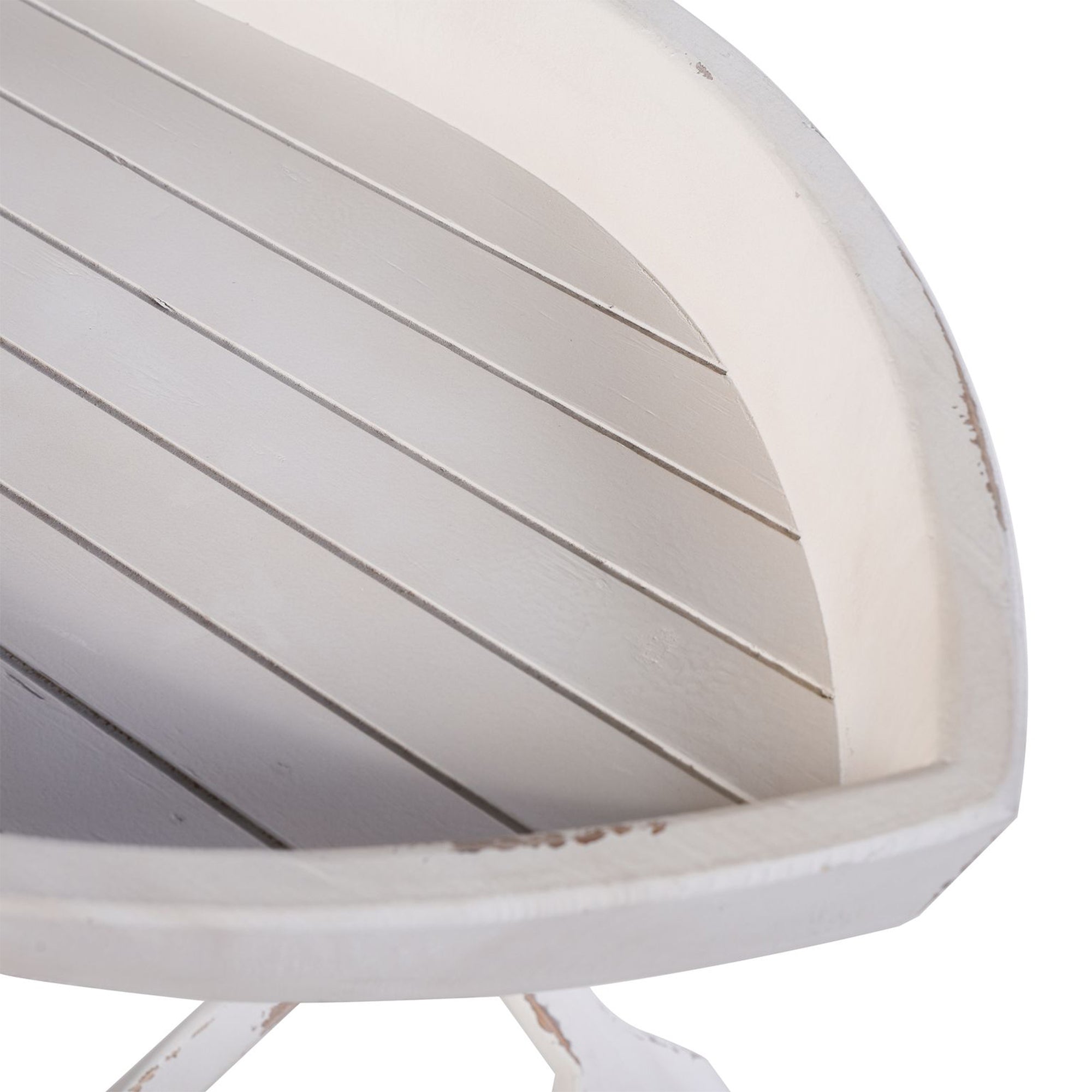 StyleCraft Home Collection Folding Nautical Distressed Boat Accent Table, Ivory
