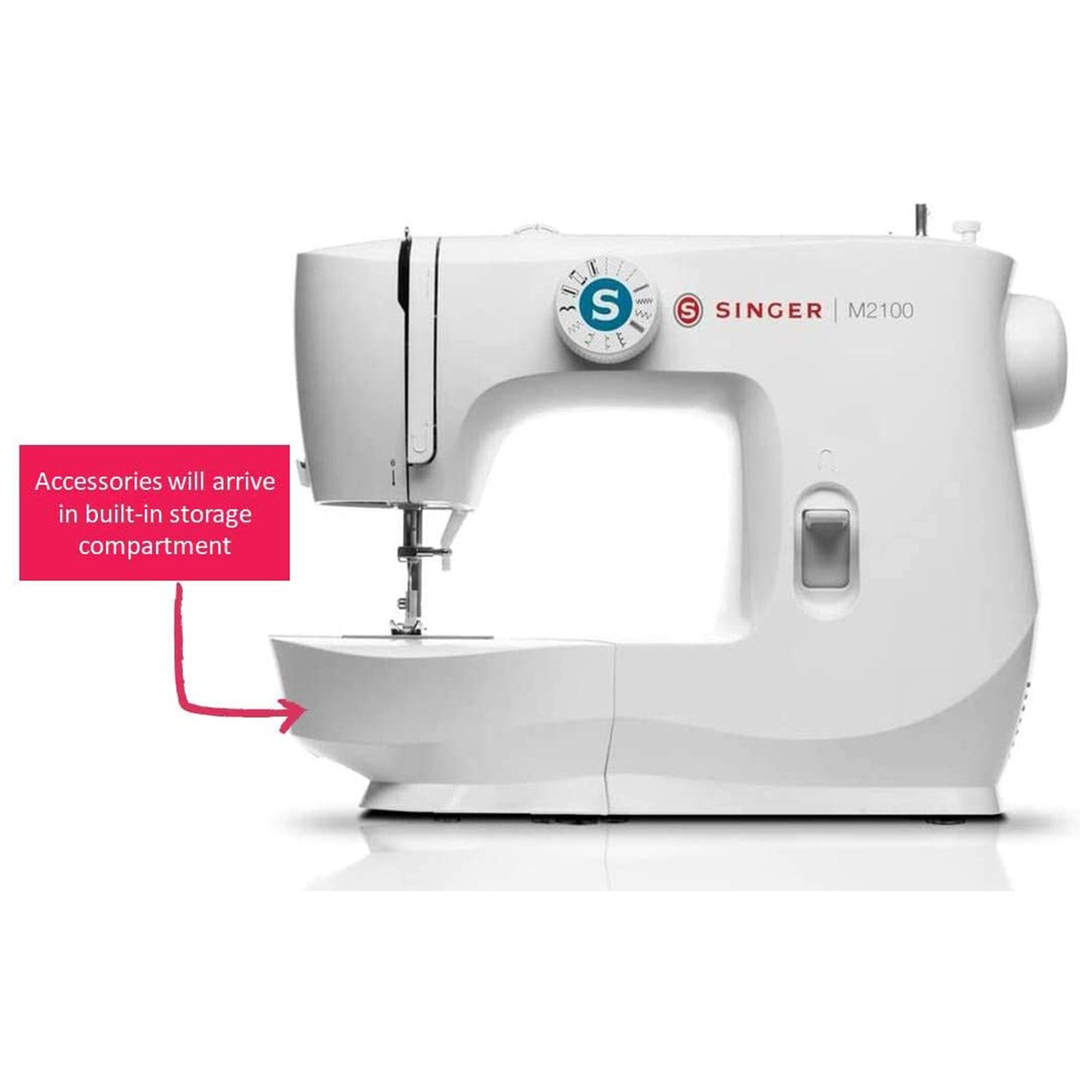 Singer Sewing Machine w/63 Stitch Applications and Accessories, White (Used) - VMInnovations