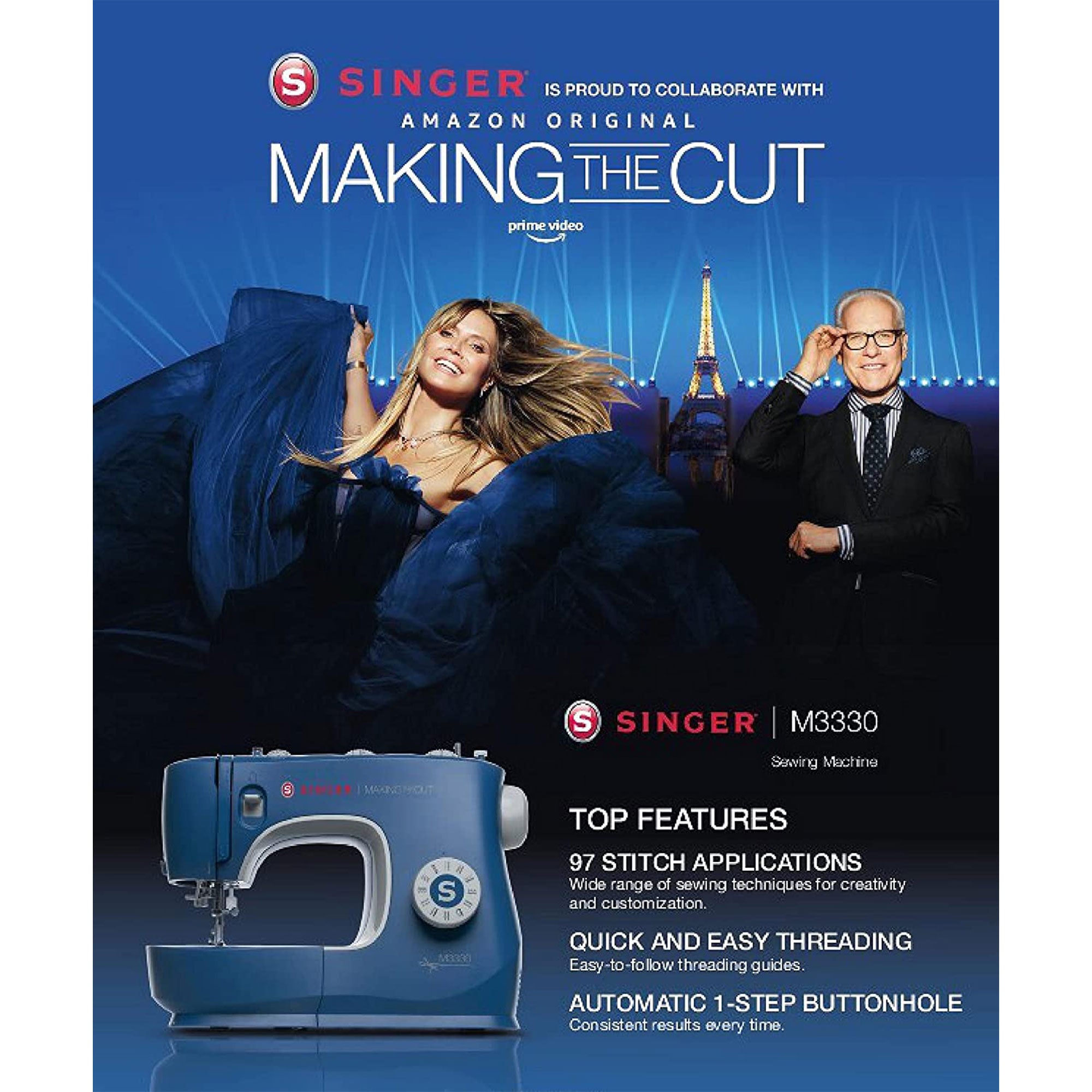 Singer Serger Sewing Machine w/Included Accessory Kit & Free Arm, Blue (Damaged) - VMInnovations