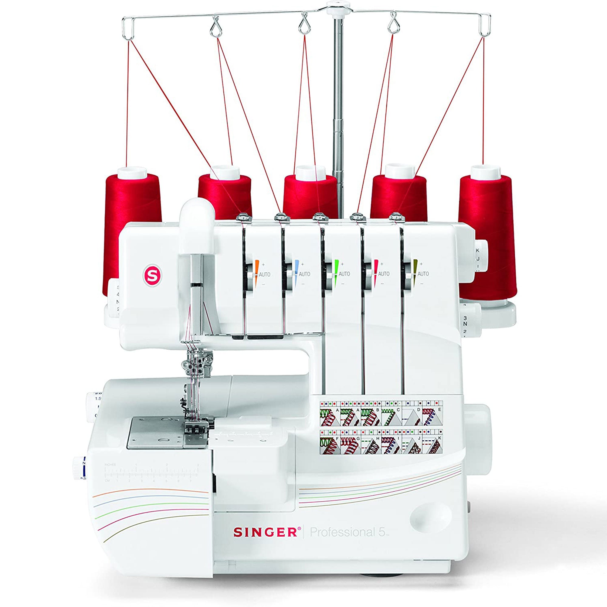 SINGER 14T968DC Professional 2 to 5 Thread Stitch Serger Sewing Machine, White