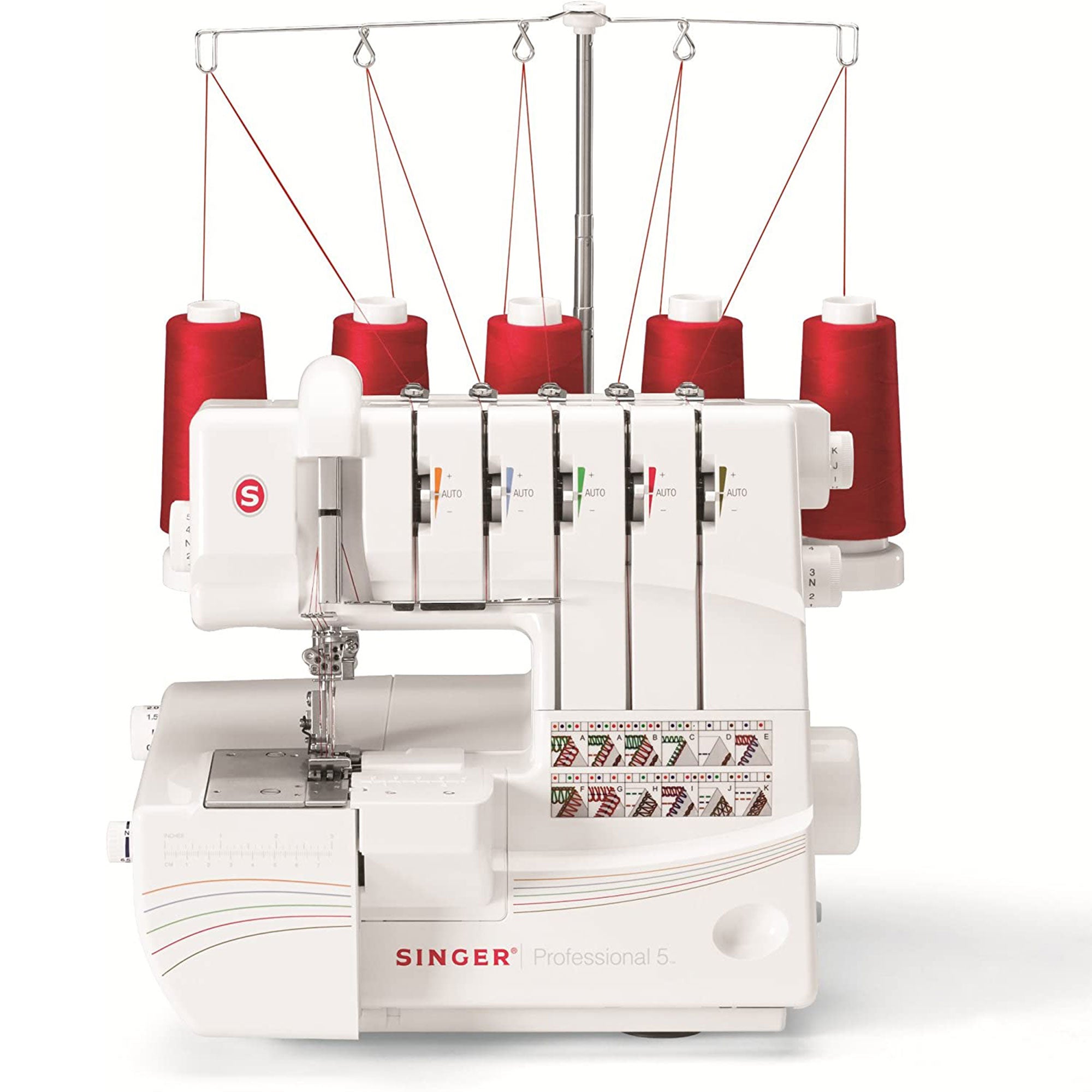 SINGER 14T968DC Professional 2 to 5 Thread Stitch Serger Sewing Machine, White