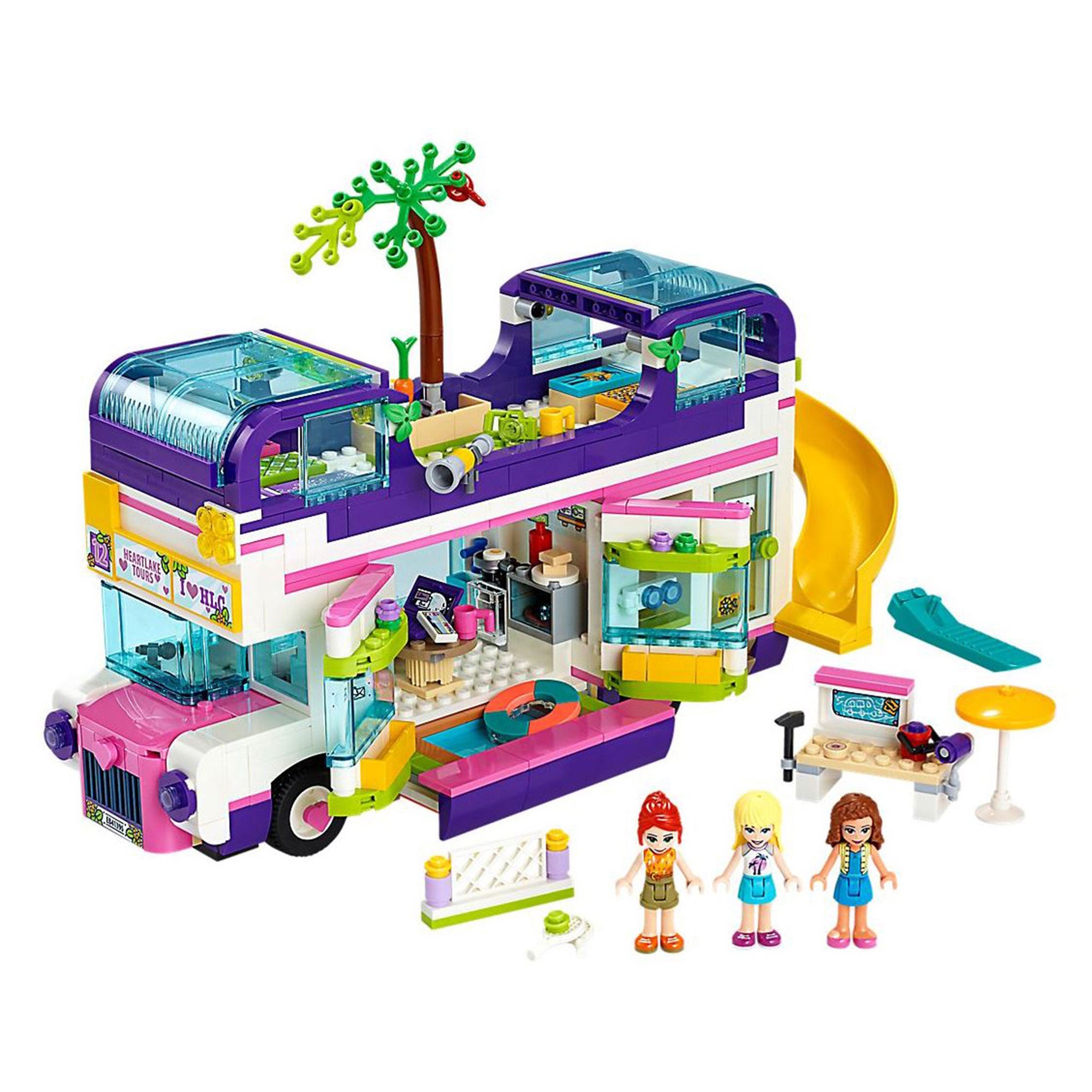 LEGO 41395 Friends Friendship Bus Set and 30580 Skiing Santa Claus Building Toy