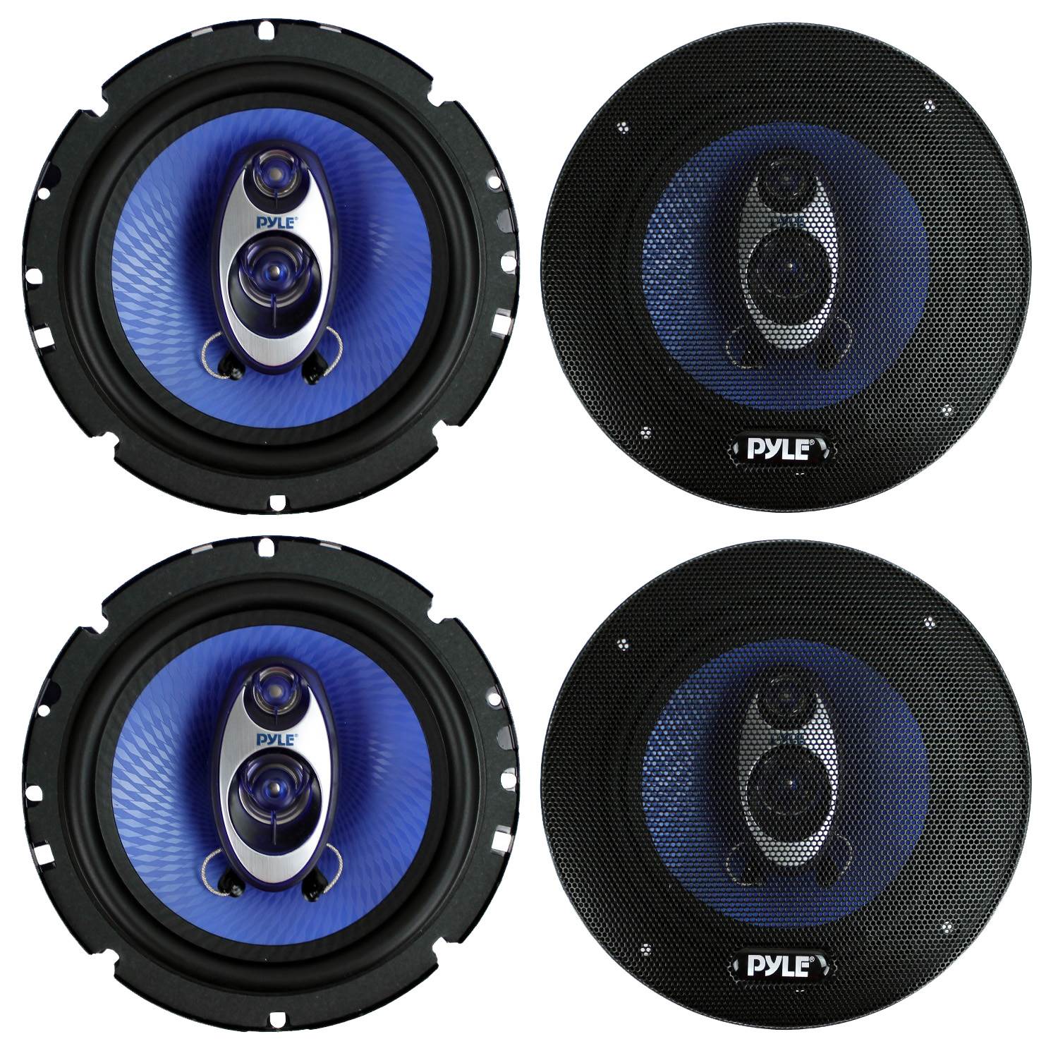Pyle PL63BL 6.5" 720 Watt 3-Way Car Audio Coaxial Speakers Blue Stereo - VMInnovations