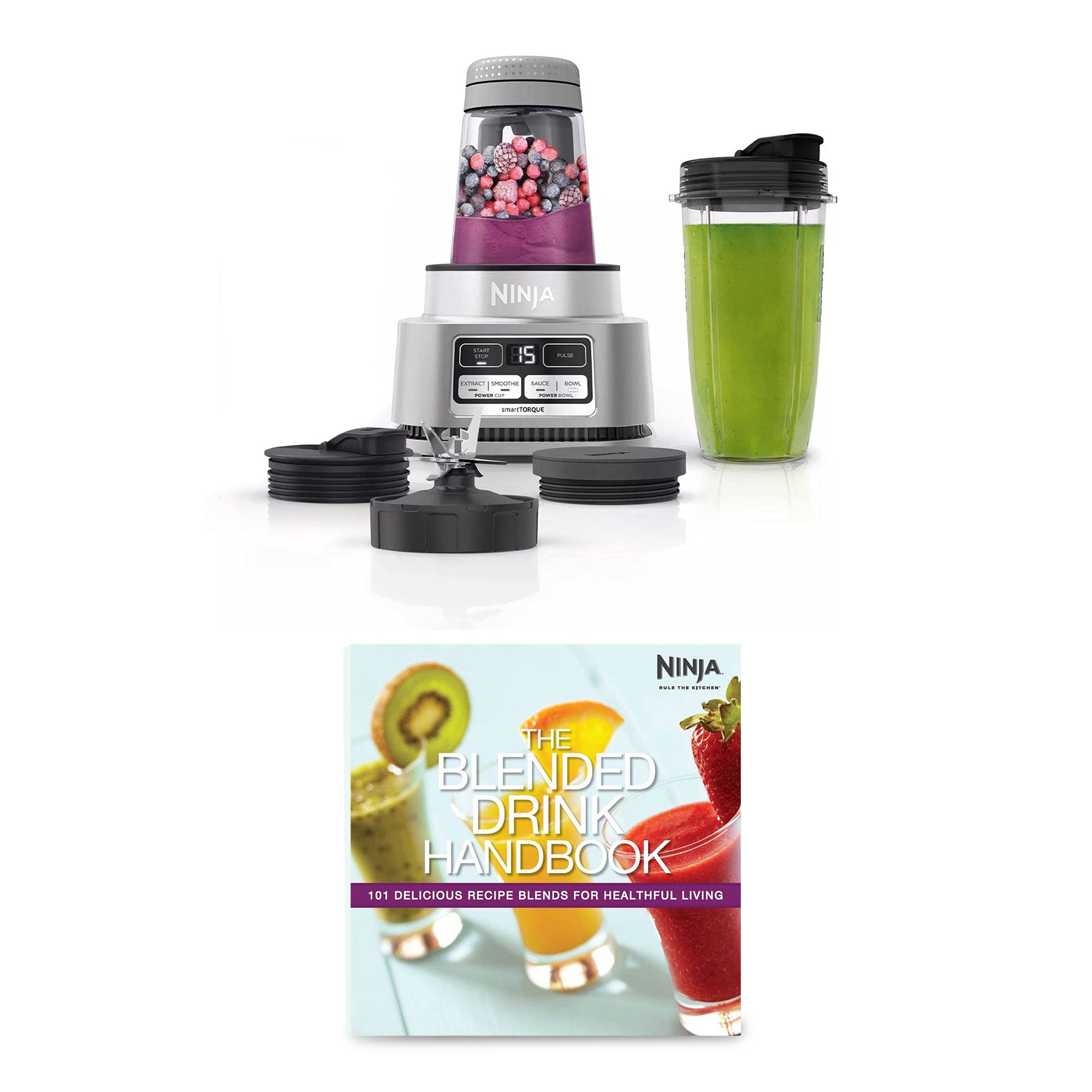Ninja Foodi SS100 Smothie Bowl Maker w/ Ninja 101 Recipe Blended Drink Handbook