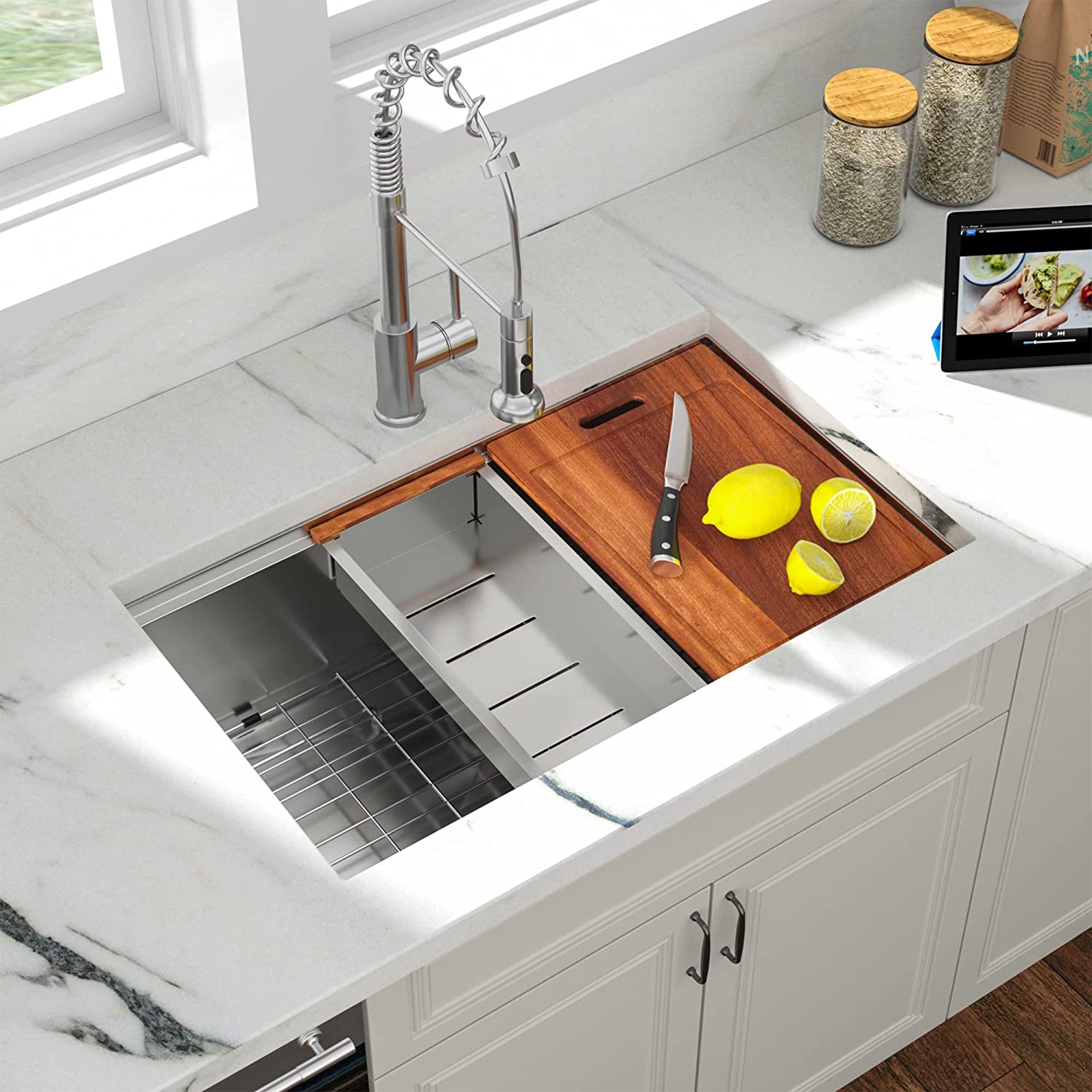 Sarlai 30"x18" Undermount Brushed Stainless Steel Single Bowl Kitchen Sink(Used) - VMInnovations