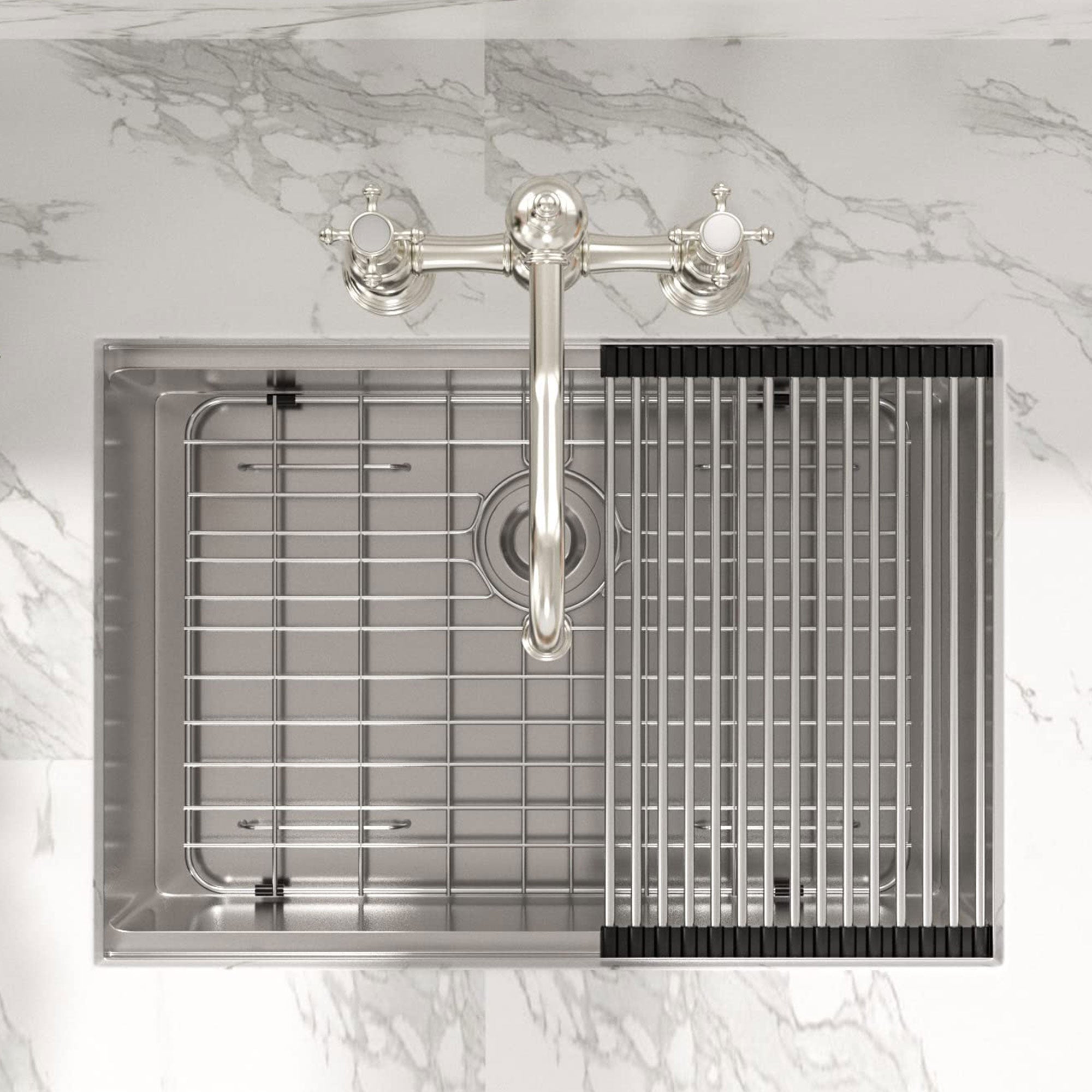 28x18 In Undermount Brushed Stainless Steel Single Bowl Kitchen Sink (For Parts) - VMInnovations