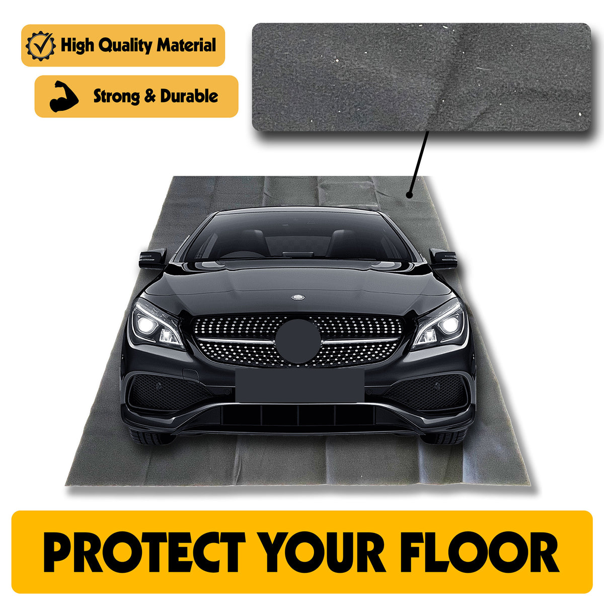 AutoFloorGuard AFG8016 8.3x7.3 Ft Small Size Garage Carpet Mat, Black (Open Box)