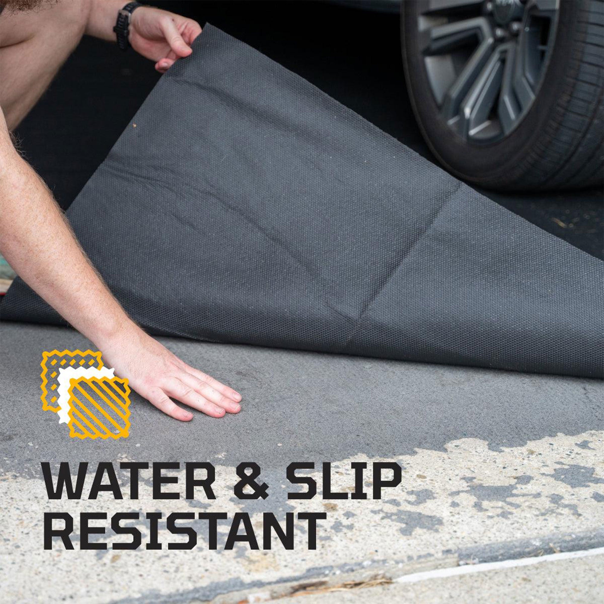 AutoFloorGuard 20ft x 7.3 Foot Large Size Garage Carpet Mat, Black (Open Box) - VMInnovations