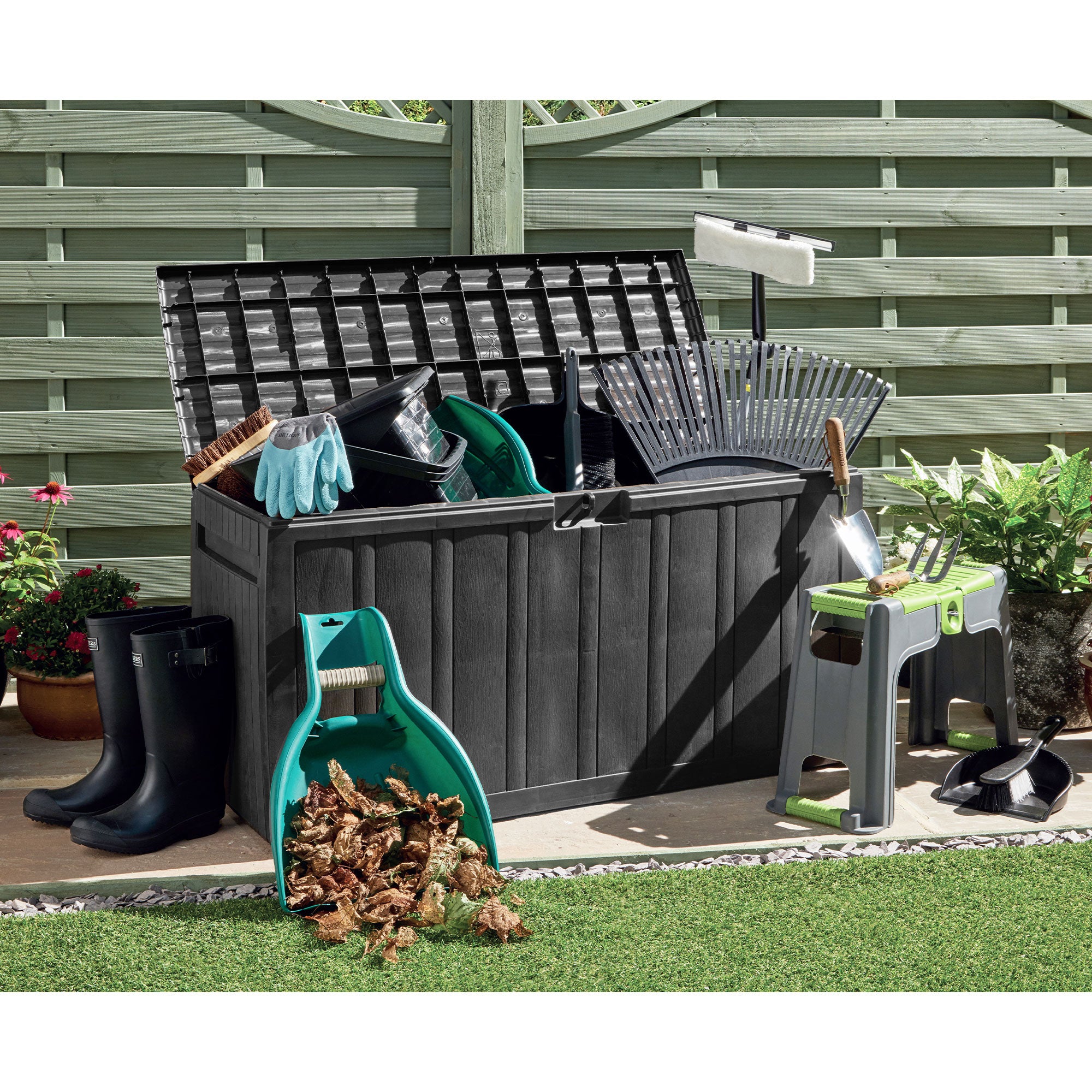 Ram Quality Products Outdoor Backyard Patio Storage Deck Box, 71 Gallon (Used)