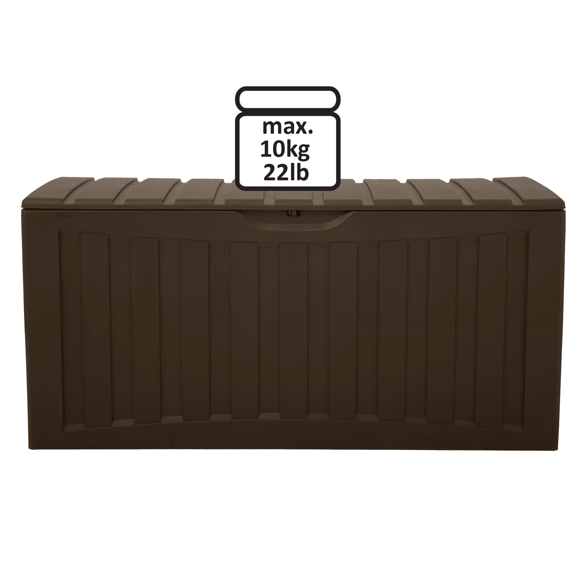 Plastic 90 Gal Outdoor Locking Storage Bin Deck Box, Brown (Used) - VMInnovations