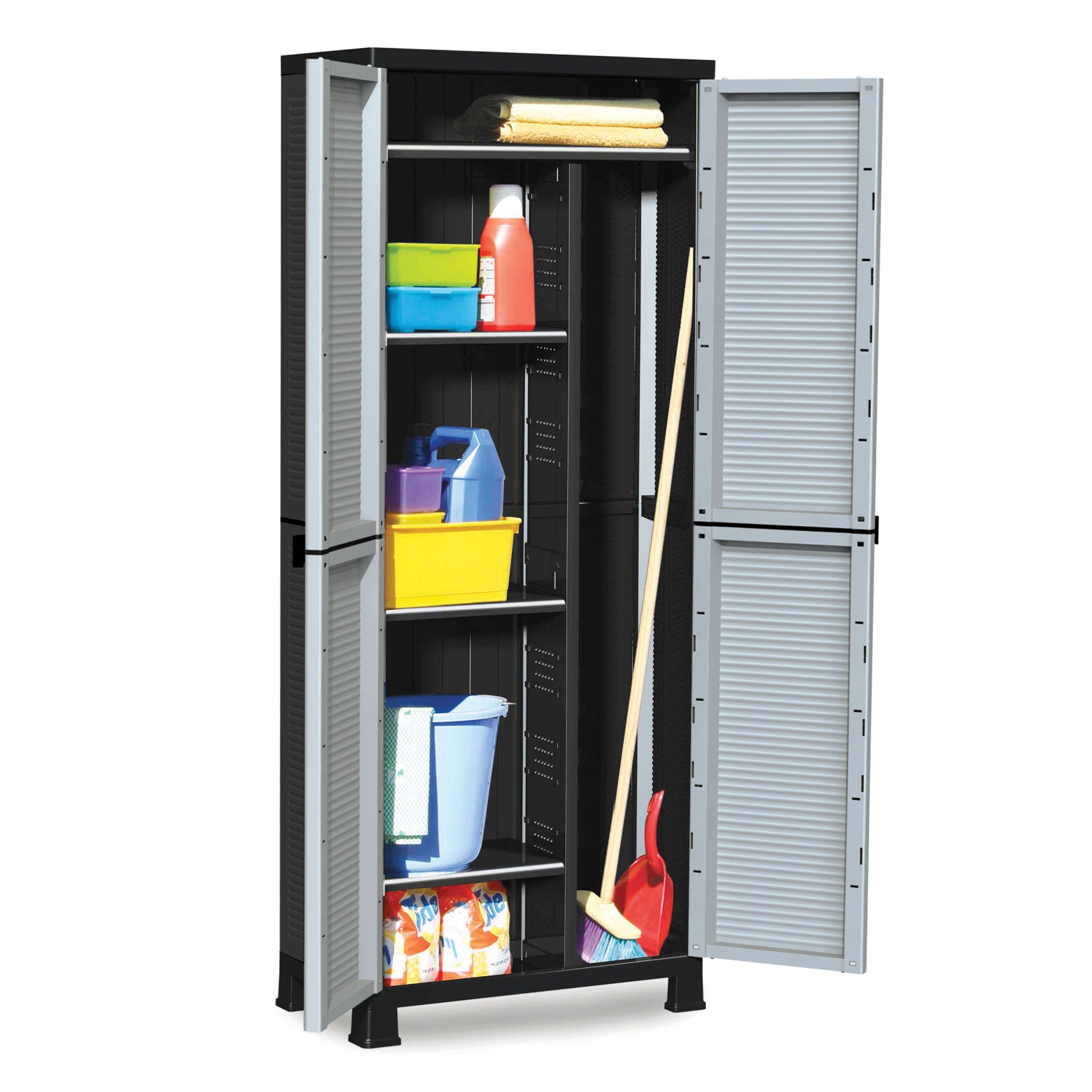 RAM Quality Products PRESTIGE 4 Shelf Adjustable Storage Cabinet, Black (Used) - VMInnovations