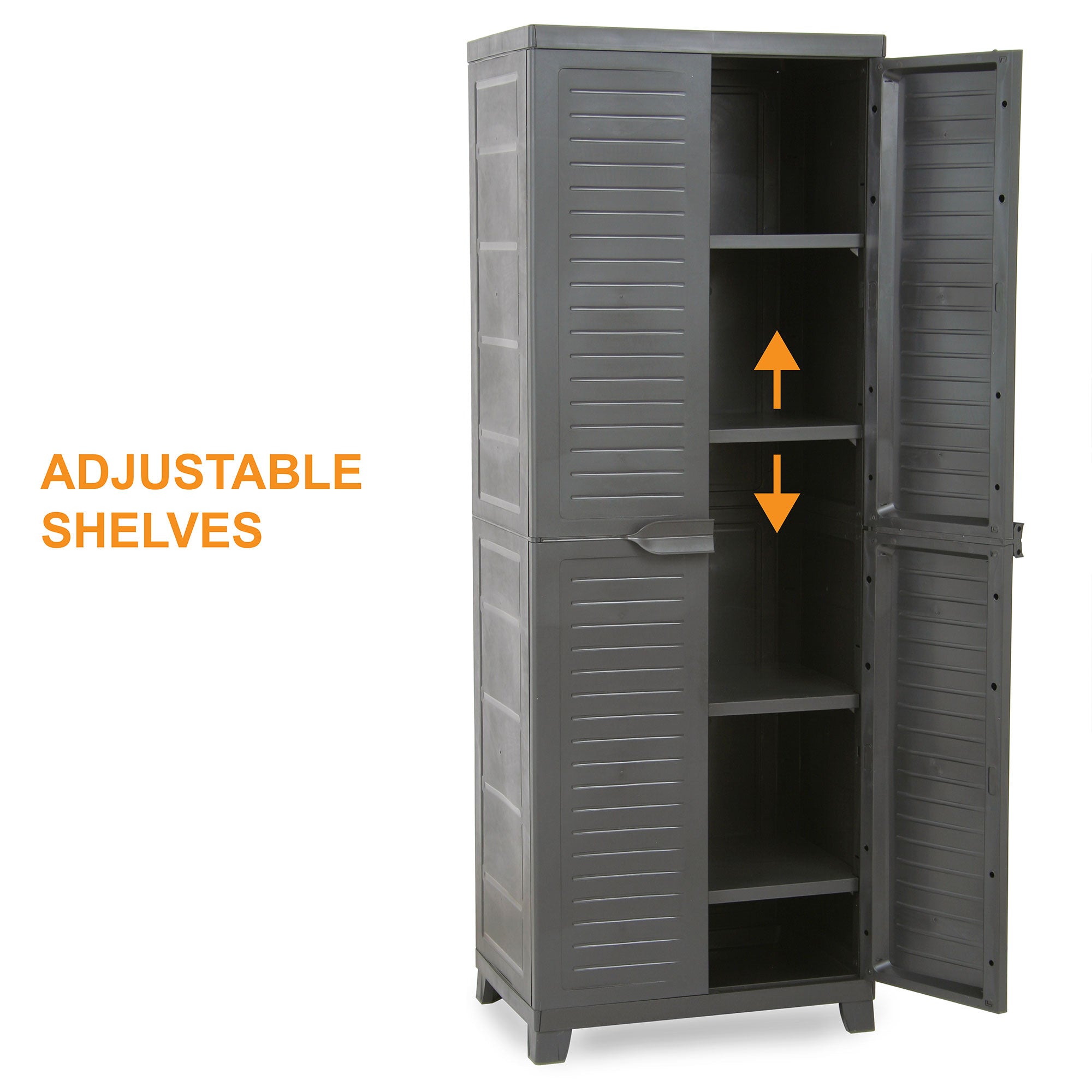 RAM Quality Products ELITE Adjustable 4 Shelf Storage Utility Cabinet, Dark Gray - VMInnovations