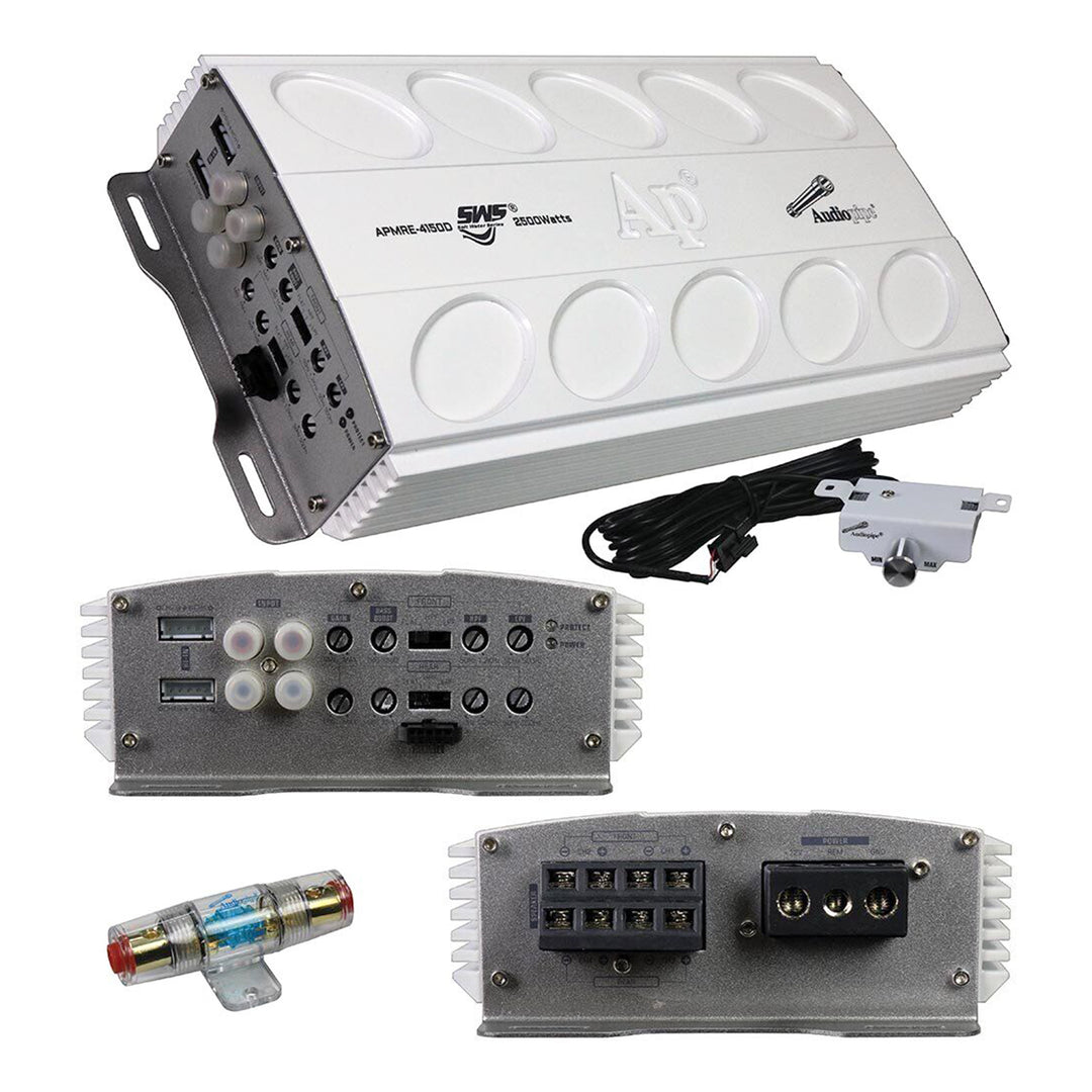 AudioPipe APMRE-4150D Mini Design 4 Channel MOSFET Marine Grade Amplifier, White - VMInnovations