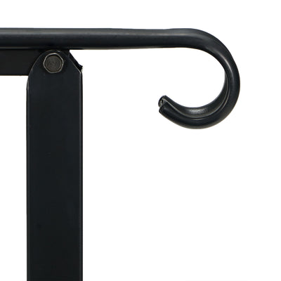 3 Step Wrought Iron Transitional Entrance Handrail w/Hardware, Black (Open Box)