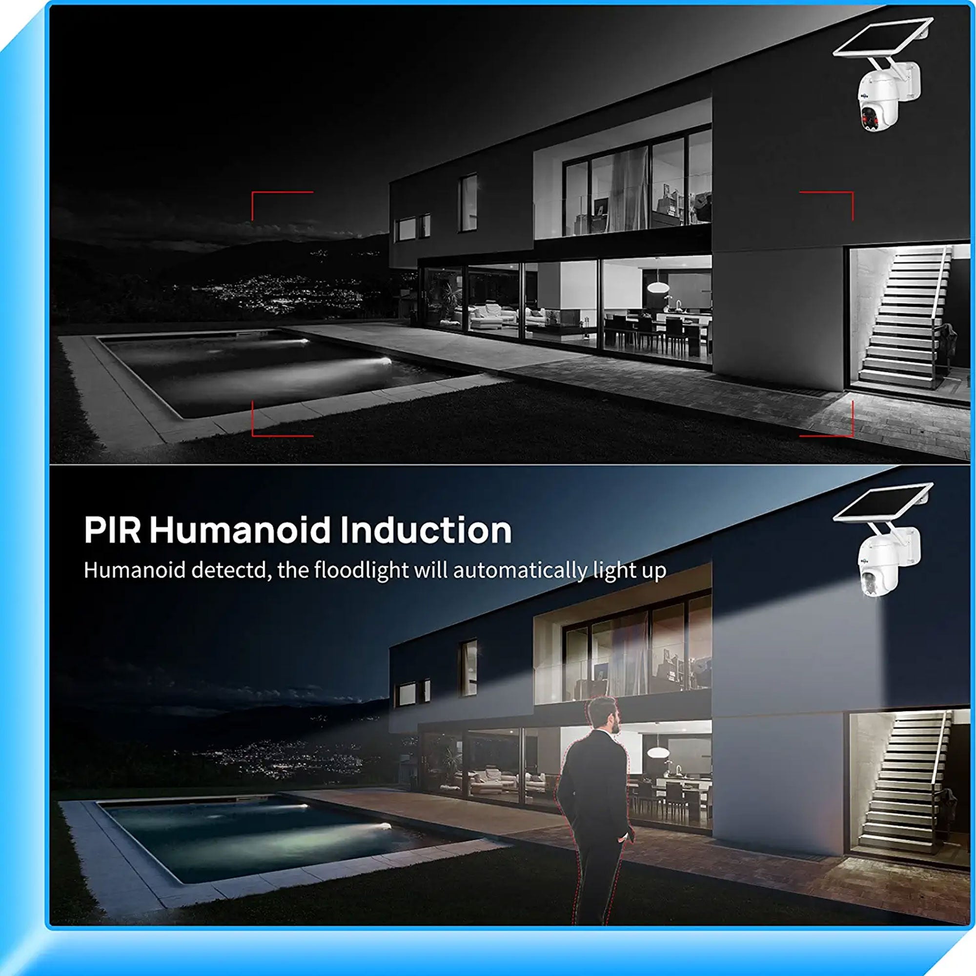Hiseeu 3MP Outdoor Solar Powered Wireless Security Camera w/ Color Night Vision - VMInnovations