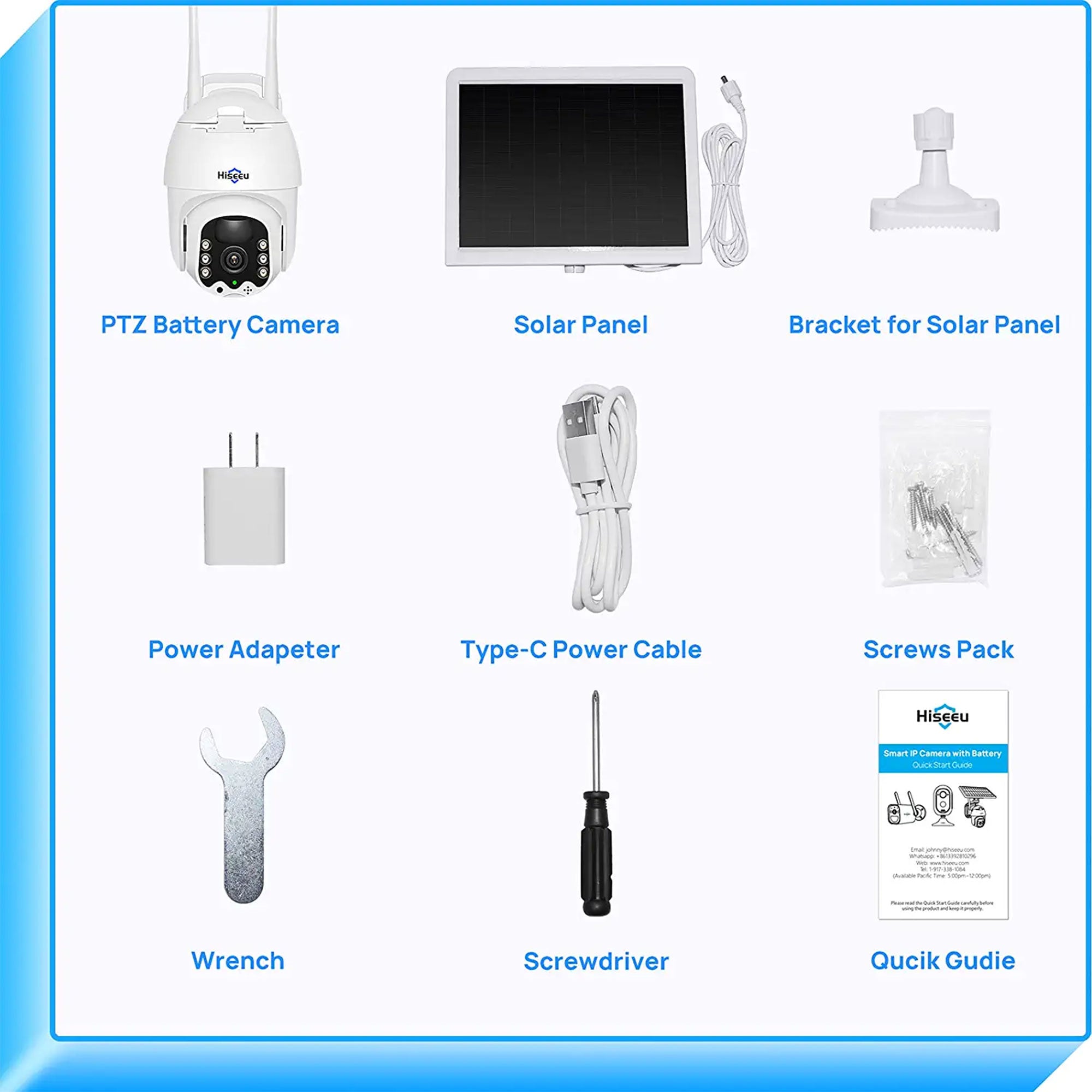Hiseeu 3MP Outdoor Solar Powered Wireless Security Camera w/ Color Night Vision - VMInnovations