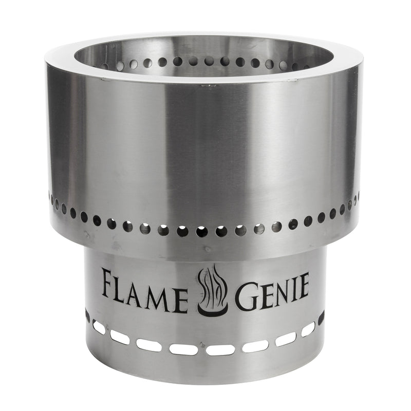 Flame Genie FG-16-SS 13.5 Inch Smoke Free Outdoor Fire Pit with Ash Pan, Steel
