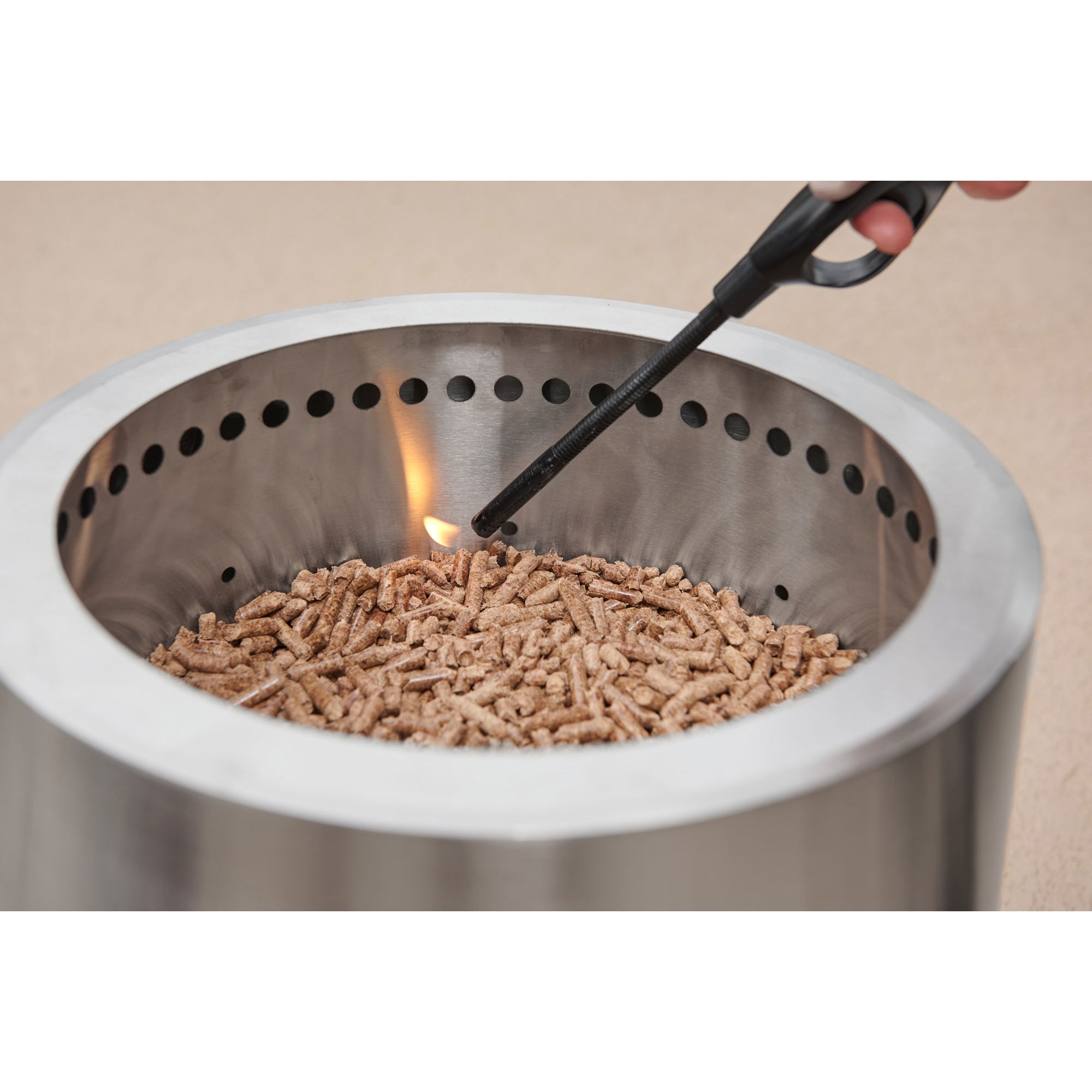 Flame Genie FG-16-SS 13.5 Inch Smoke Free Fire Pit w/Ash Pan, Steel (Open Box) - VMInnovations