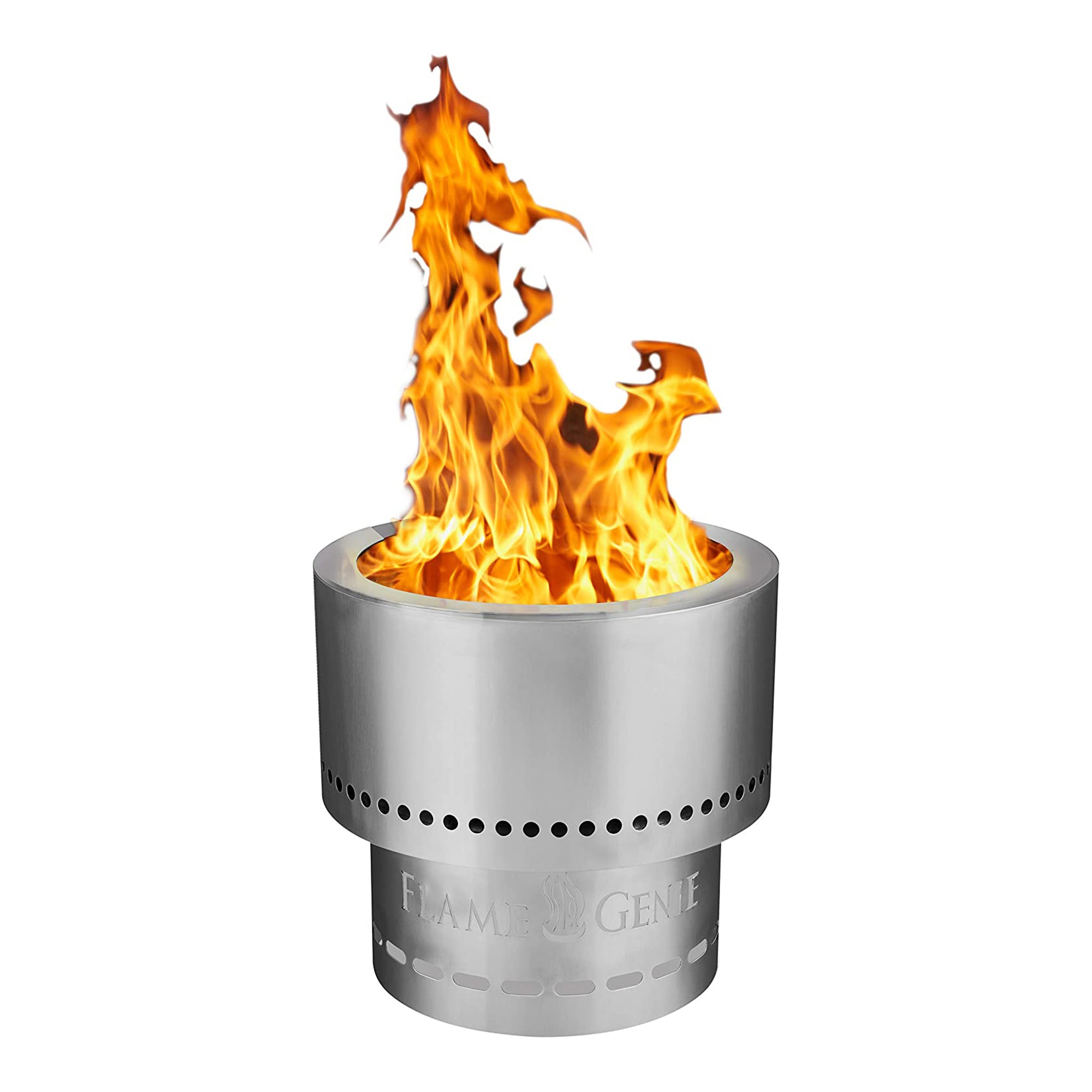 Flame Genie FG-16-SS 13.5 Inch Smoke Free Fire Pit w/Ash Pan, Steel (Open Box) - VMInnovations