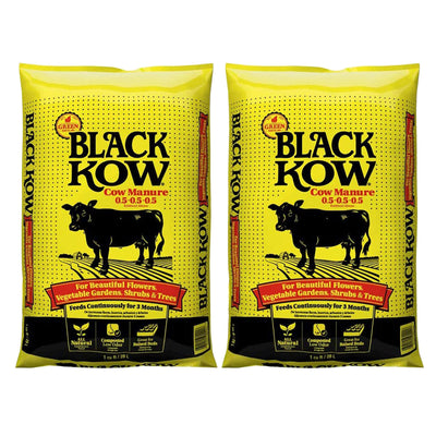 Black Kow 1cuft Nitrogen Phosphate Composted Cow Manure Plant Fertilizer, 2 Pack