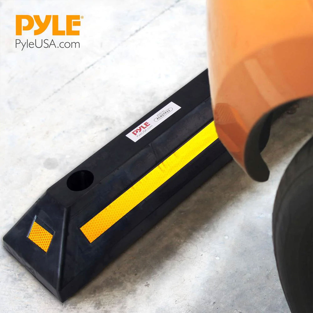 Pyle PCRSTP11X4 Heavy Duty Rubber Car & Truck Parking Wheel Stop Block, Set of 4 - VMInnovations