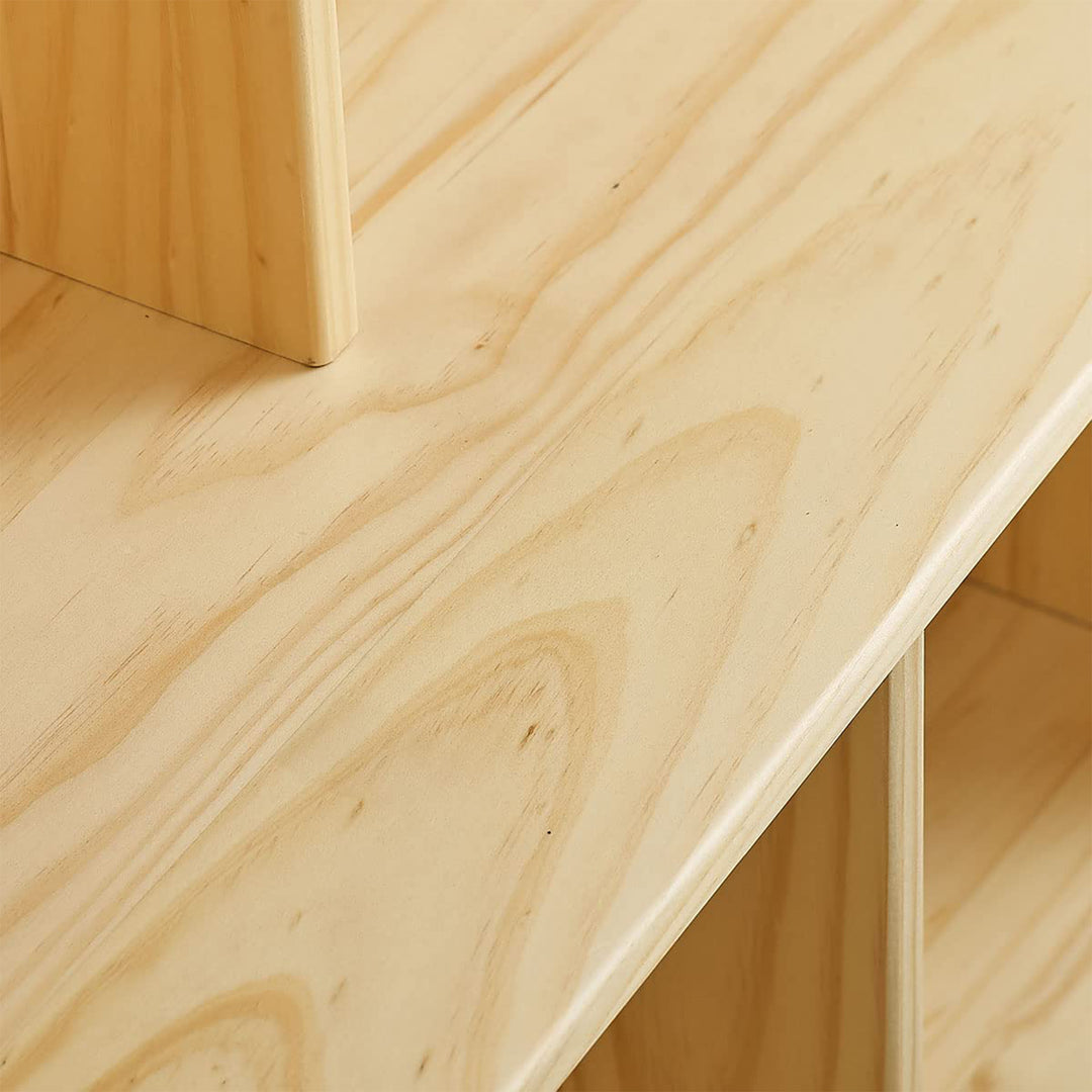 MUSHOMEINC 5-Section Classroom Coat Locker and Backpack Cubicle, Natural Pine - VMInnovations