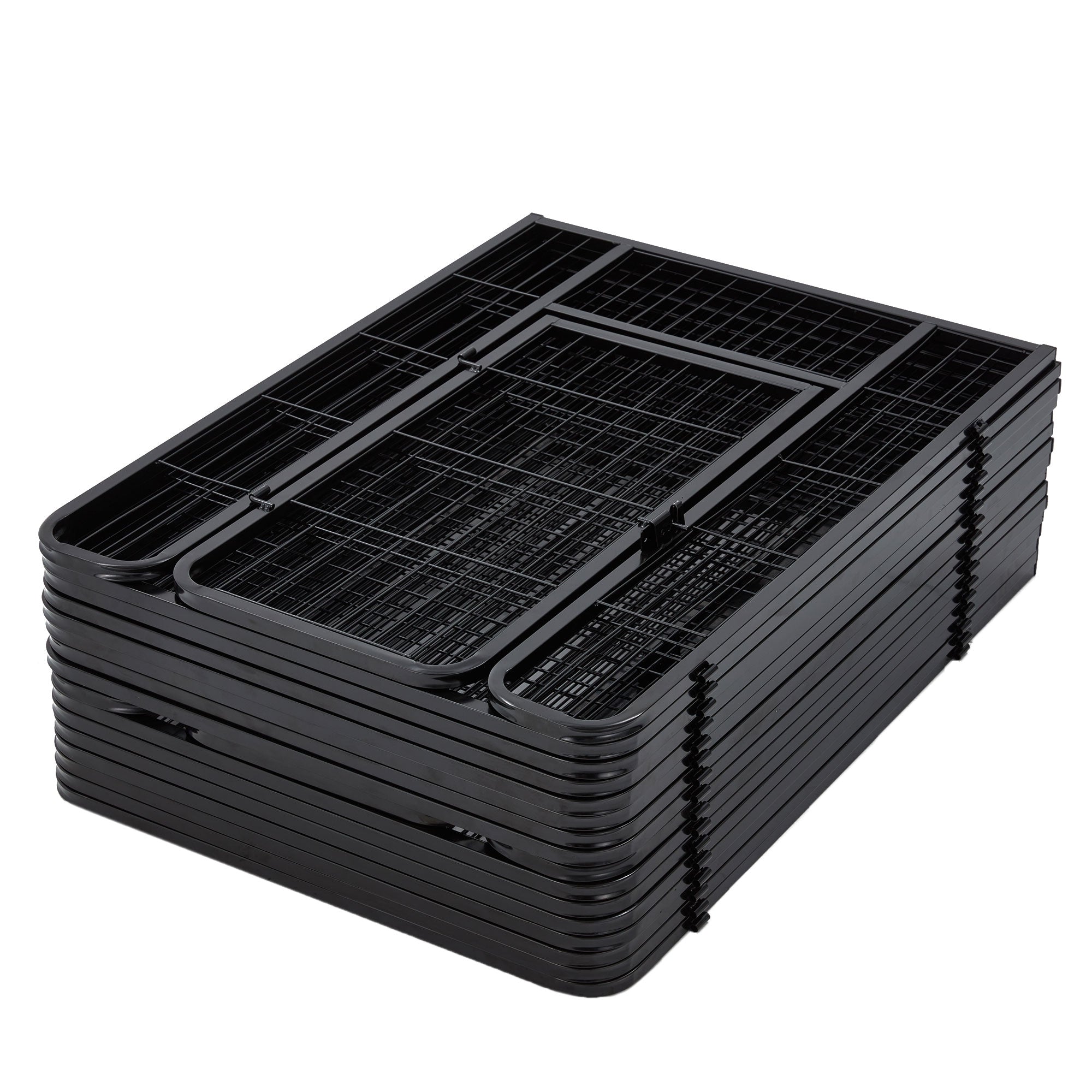 JOMEED Indoor and Outdoor 16-Panel, 31" High Dog Pet Playpen with Doors, Black