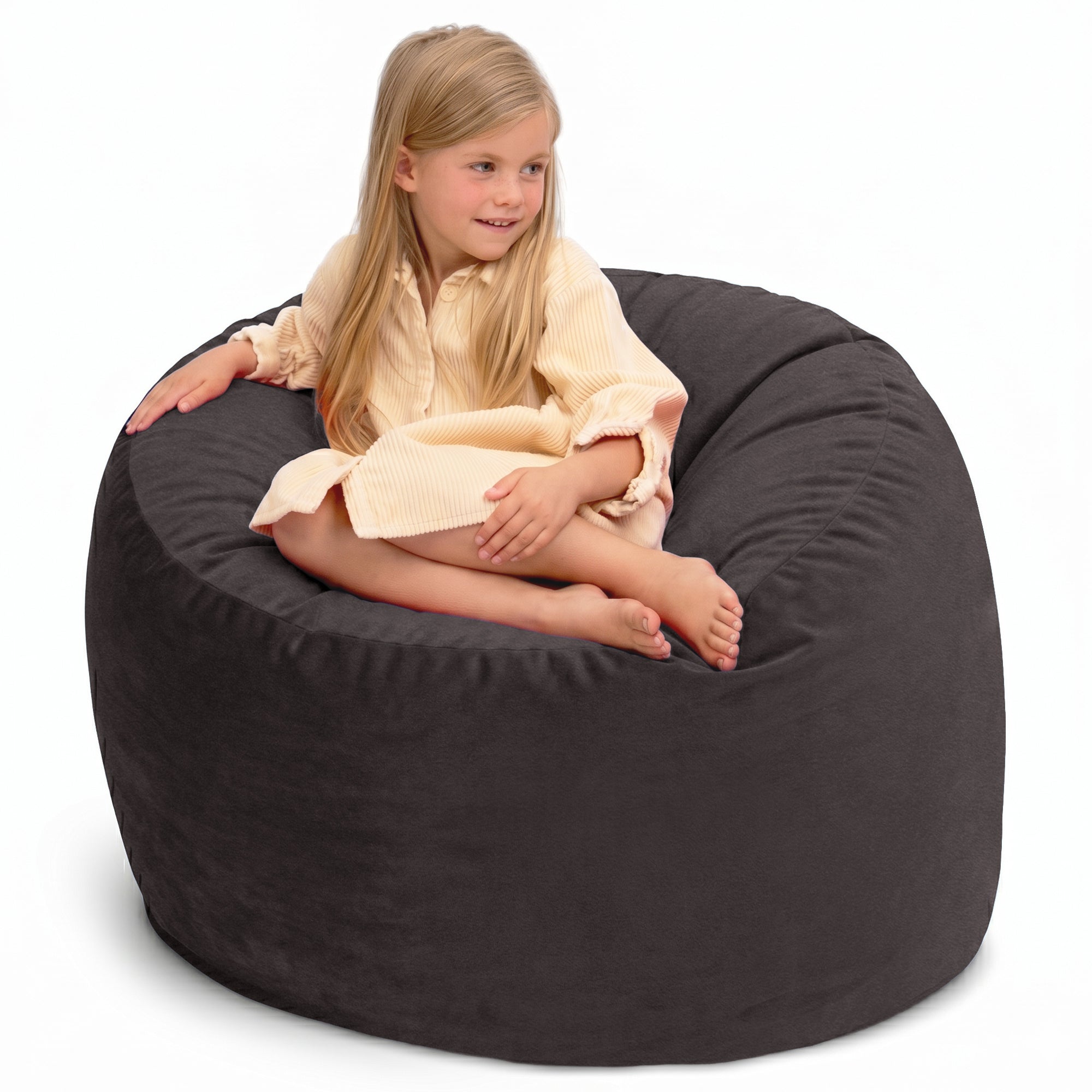 Ultimate Sack 3ft Bean Bag Chair, Oversized Indoor Comfy Lounger, Grey Suede