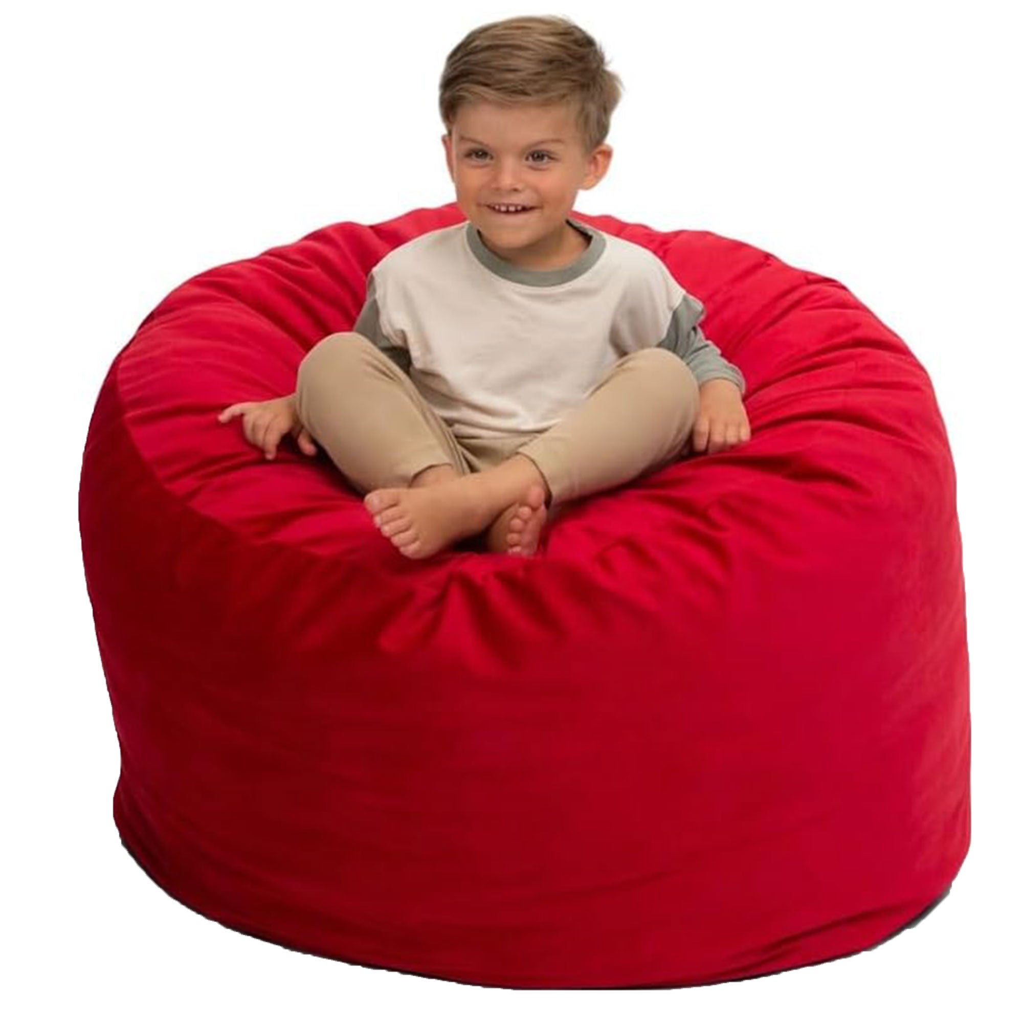 Ultimate Sack 3ft Bean Bag Chair, Oversized Indoor Comfy Lounger, Red Suede - VMInnovations
