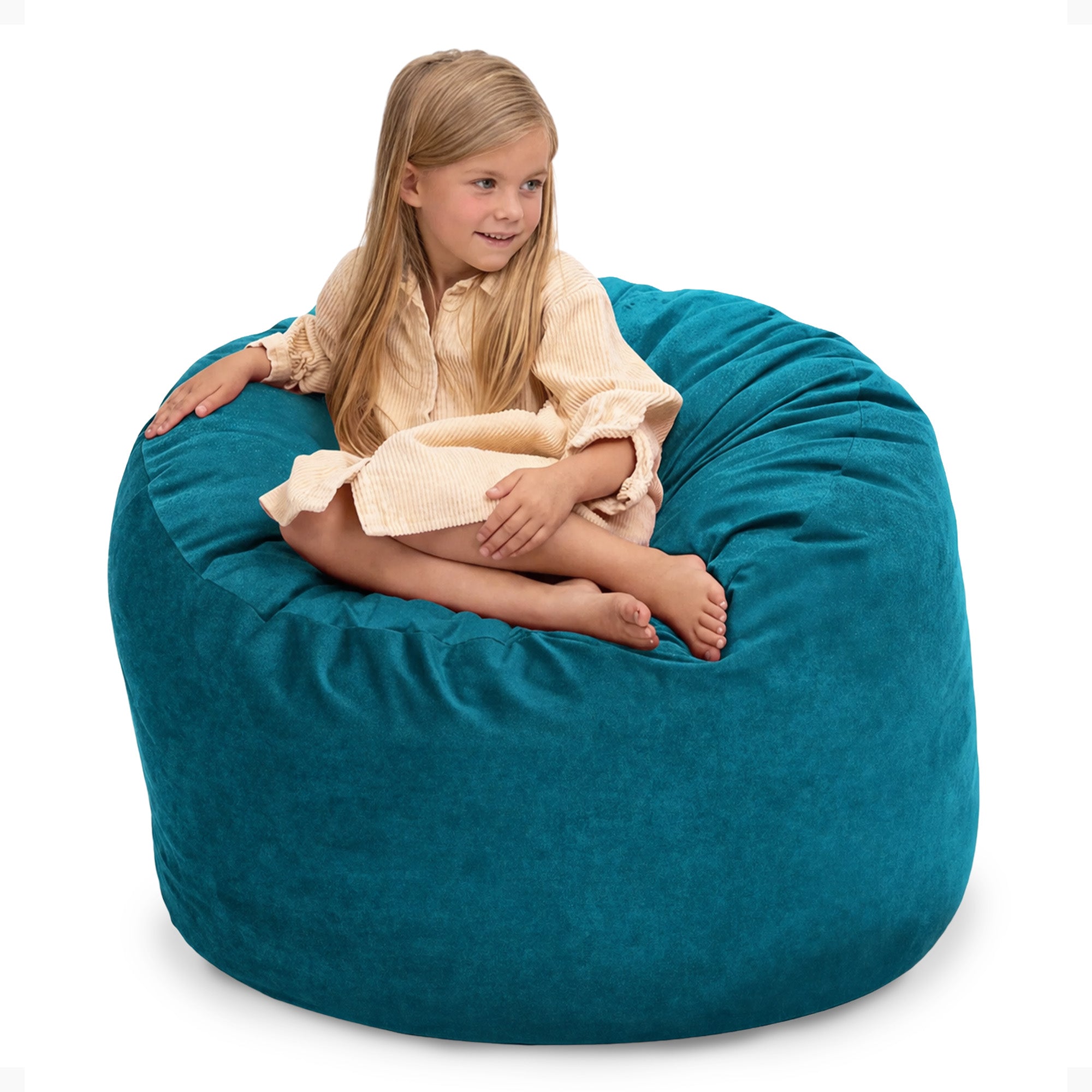 Ultimate Sack 3ft Bean Bag Chair, Oversized Indoor Comfy Lounger, Teal Suede