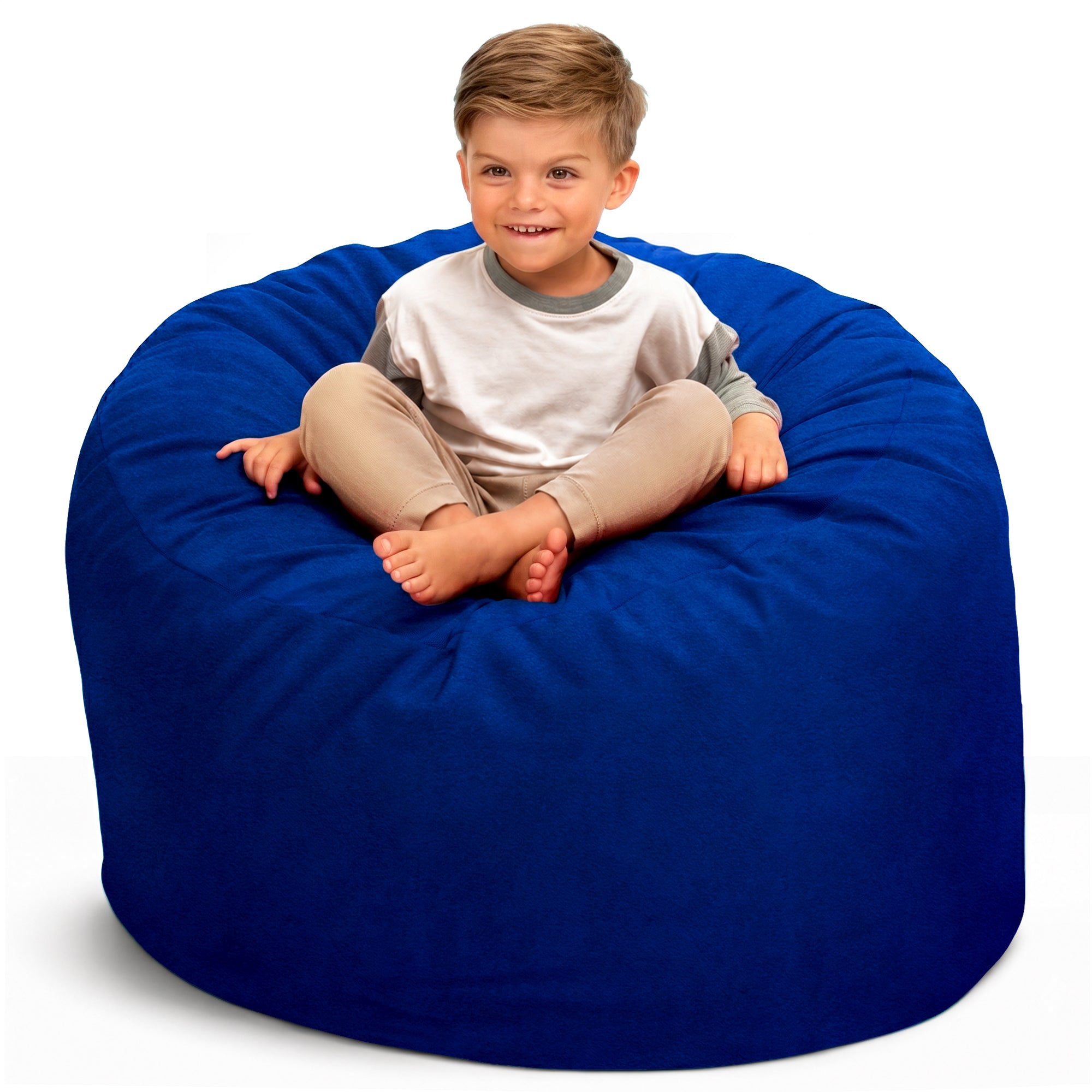Ultimate Sack 3ft Bean Bag Chair, Oversized Indoor Comfy Lounger, Electric Blue Suede - VMInnovations