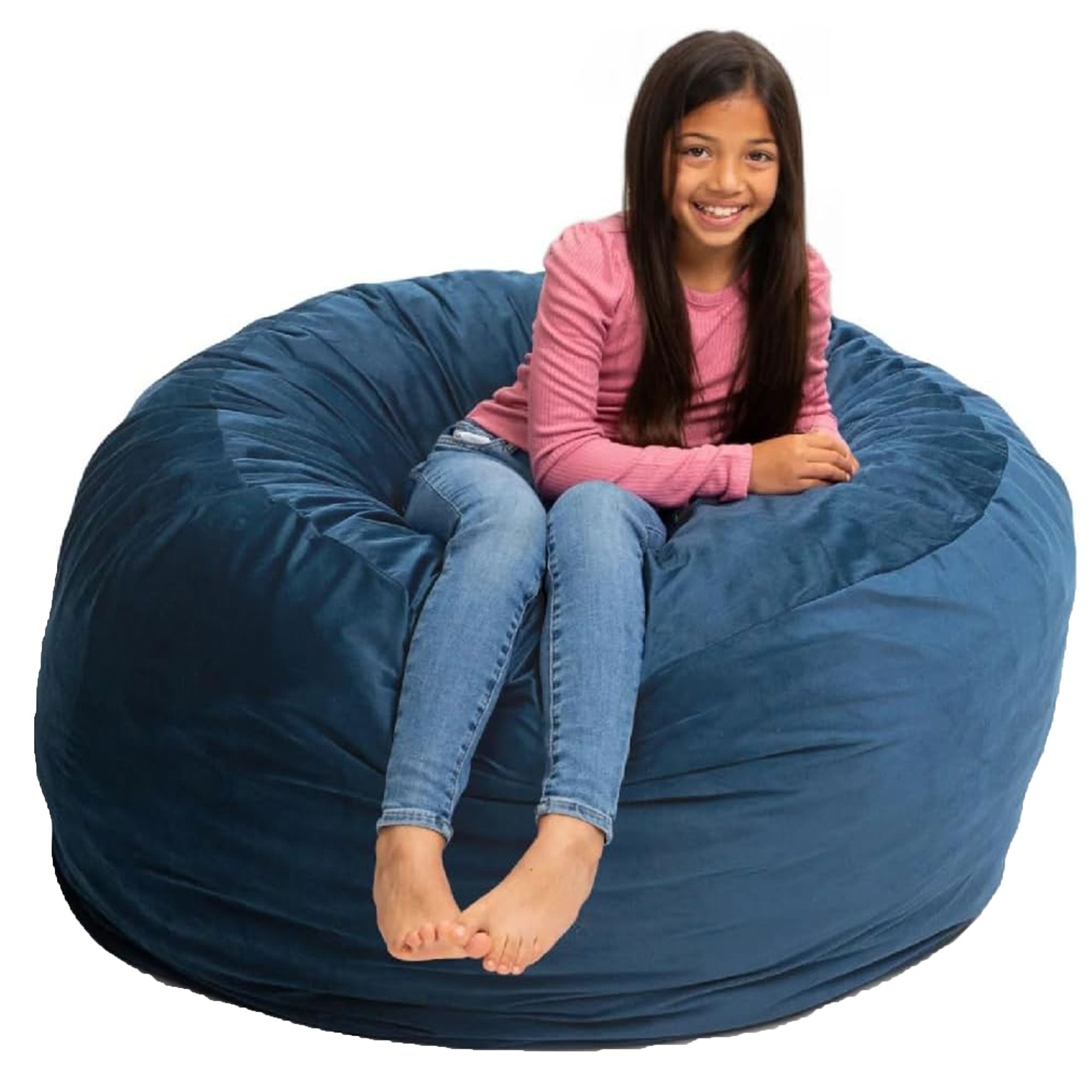 Ultimate Sack 4ft Bean Bag Chair, Oversized Indoor Comfy Lounger, Cloud Suede - VMInnovations