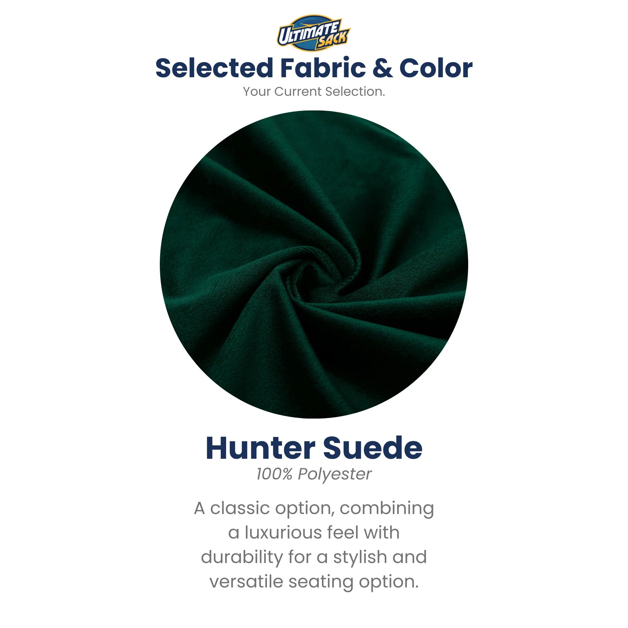 Ultimate Sack 4ft Bean Bag Chair, Oversized Indoor Comfy Lounger, Hunter Suede - VMInnovations
