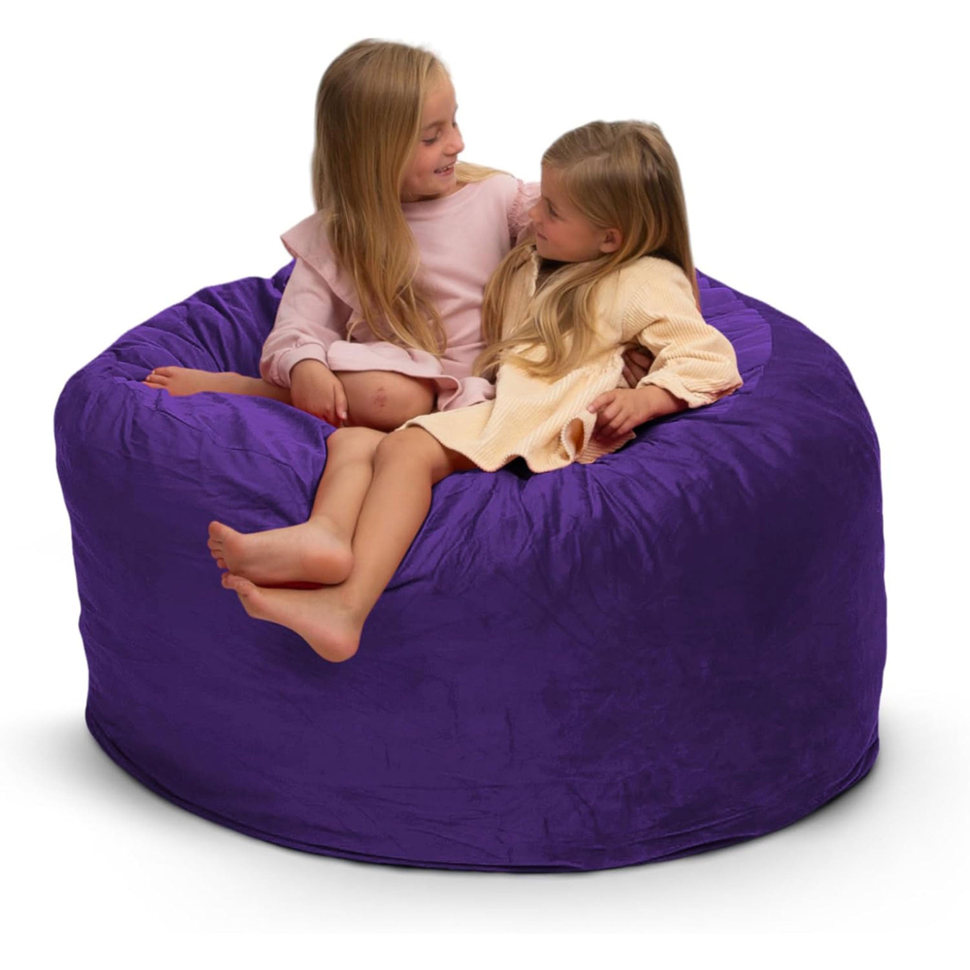 Ultimate Sack 4ft Bean Bag Chair, Oversized Indoor Comfy Lounger, Purple Suede - VMInnovations