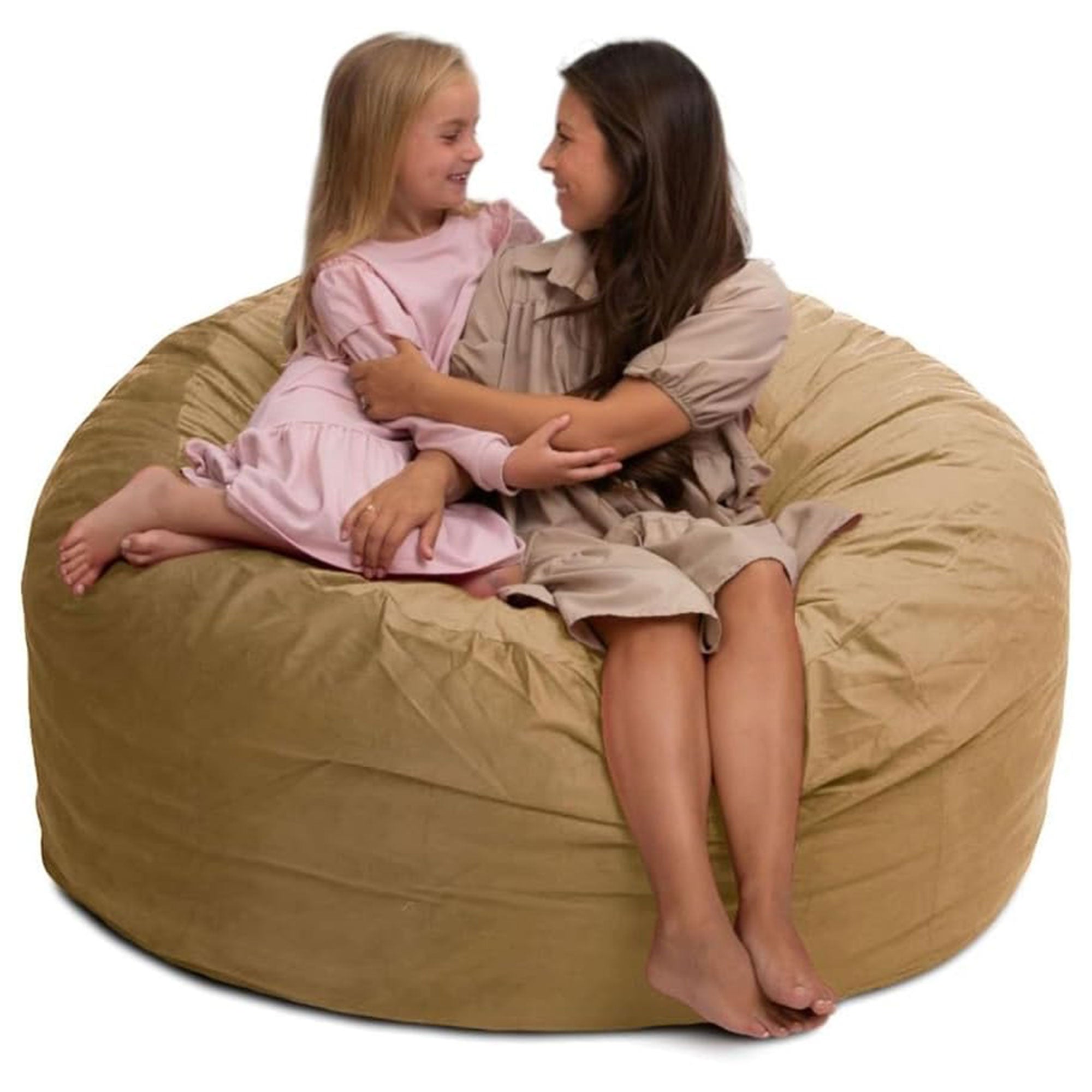 Ultimate Sack 5ft Bean Bag Chair, Oversized Indoor Comfy Lounger, Camel Suede - VMInnovations