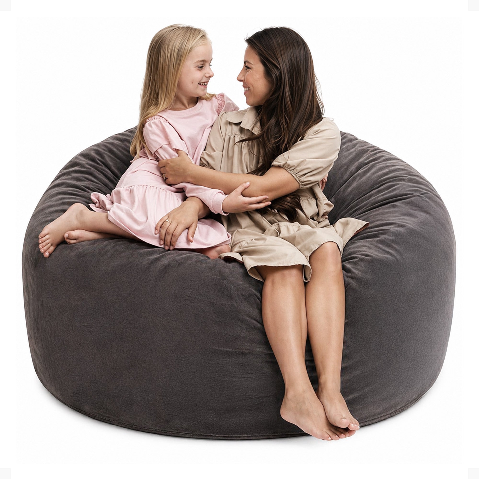 Ultimate Sack 5ft Bean Bag Chair, Oversized Indoor Comfy Lounger, Grey Suede