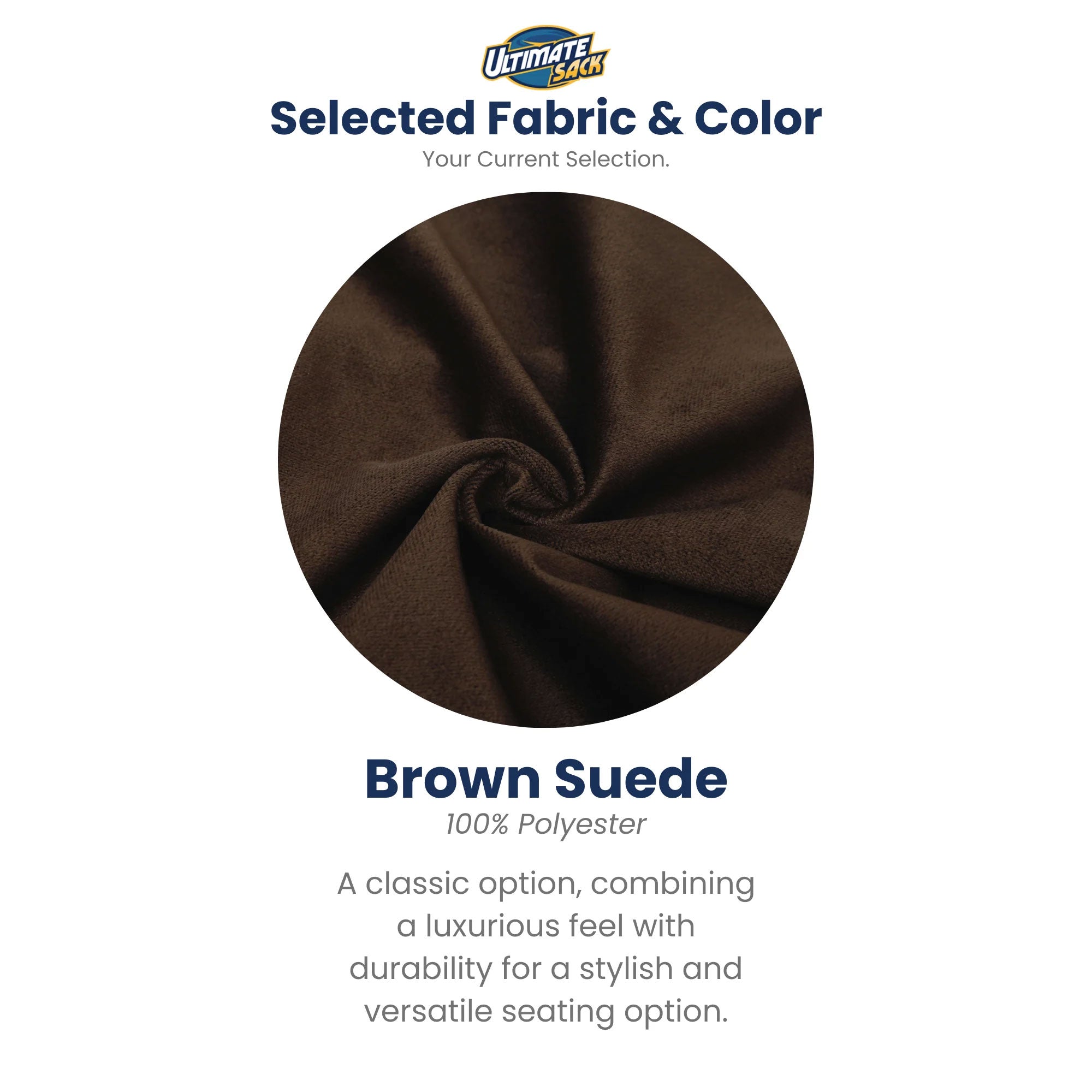 Ultimate Sack 6ft Bean Bag Chair, Oversized Indoor Comfy Lounger, Brown Suede