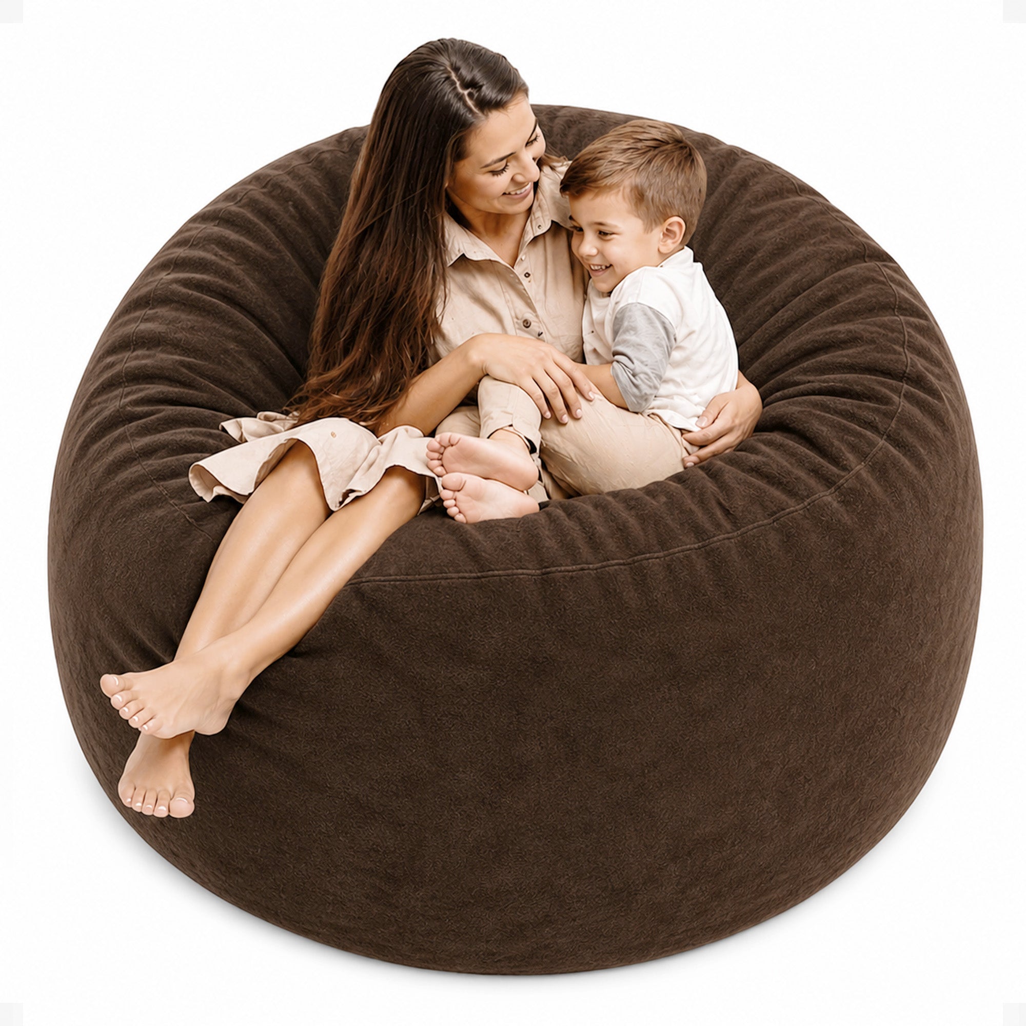 Ultimate Sack 6ft Bean Bag Chair, Oversized Indoor Comfy Lounger, Brown Suede