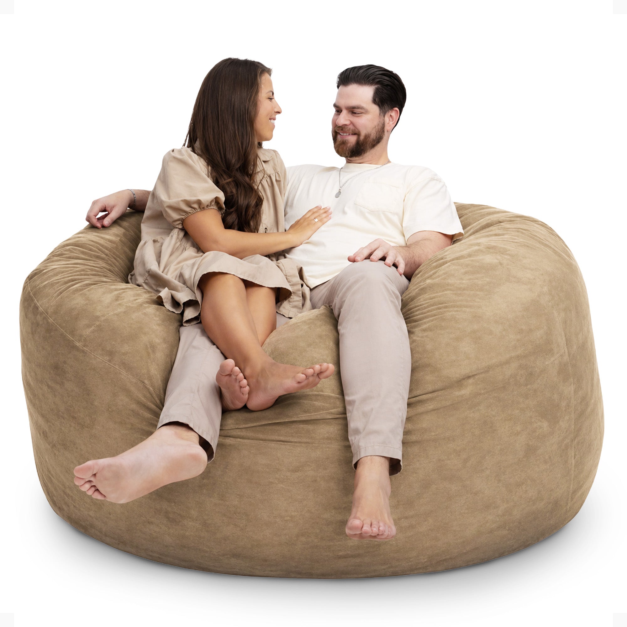 Ultimate Sack 6ft Bean Bag Chair, Oversized Indoor Comfy Lounger, Camel Suede