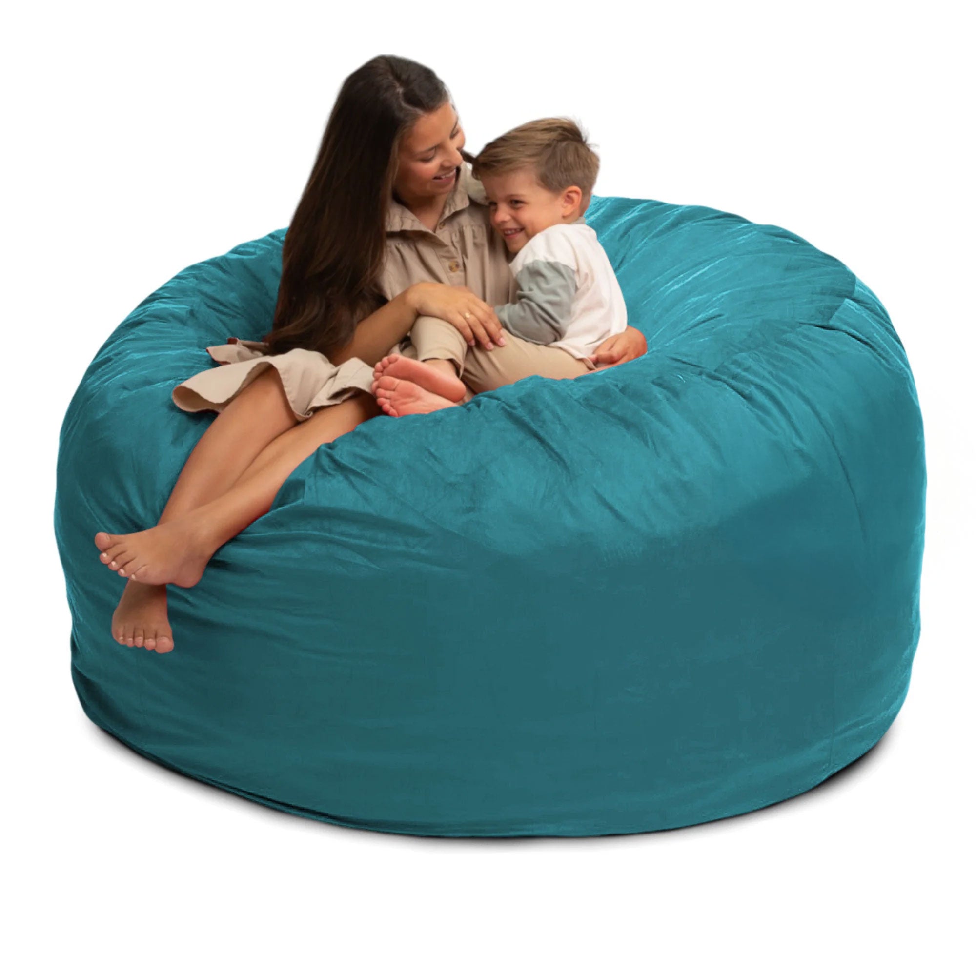 Ultimate Sack 6ft Bean Bag Chair, Oversized Indoor Comfy Lounger, Teal Suede - VMInnovations